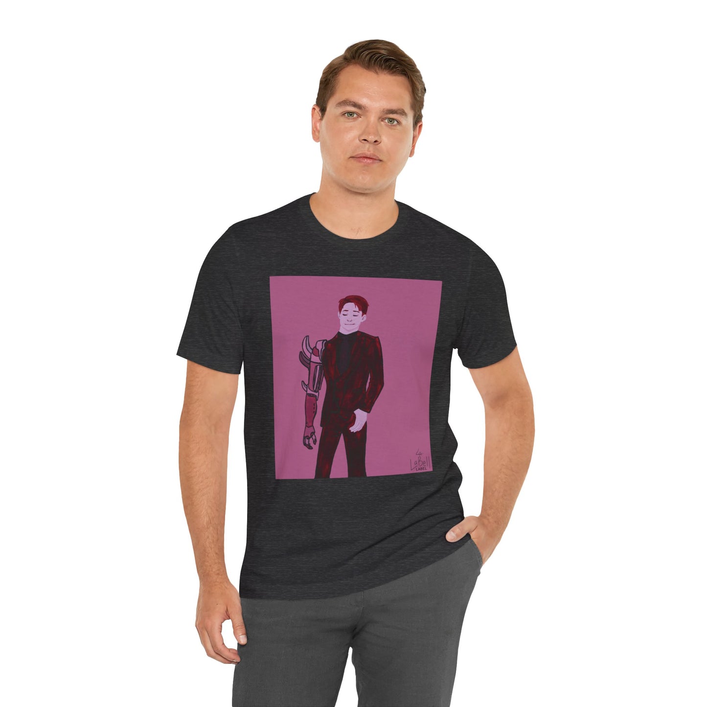 "The MODels" - Alizarin Crimson Male MODel - Unisex Jersey Short Sleeve Tee
