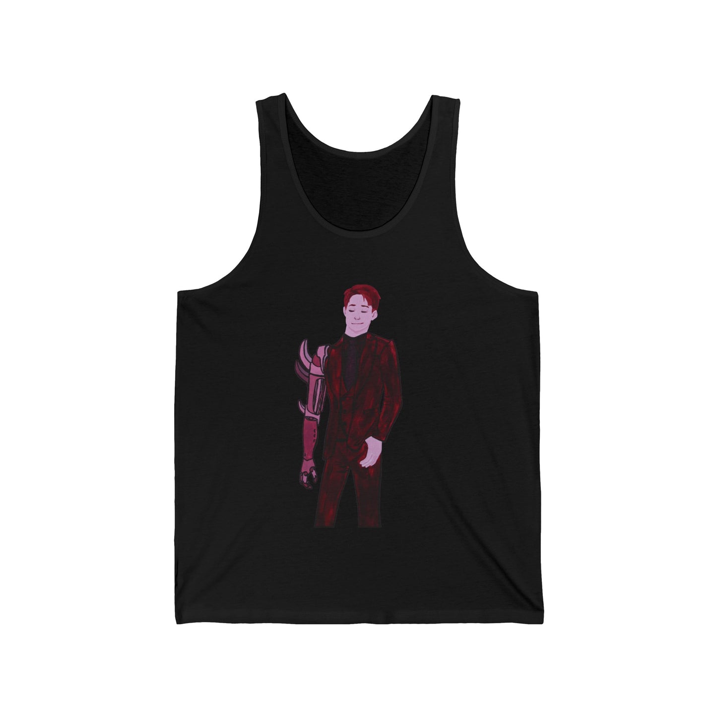 "The MODels" - Alizarin Crimson Male MODel - Standalone Figure - Unisex Jersey Tank