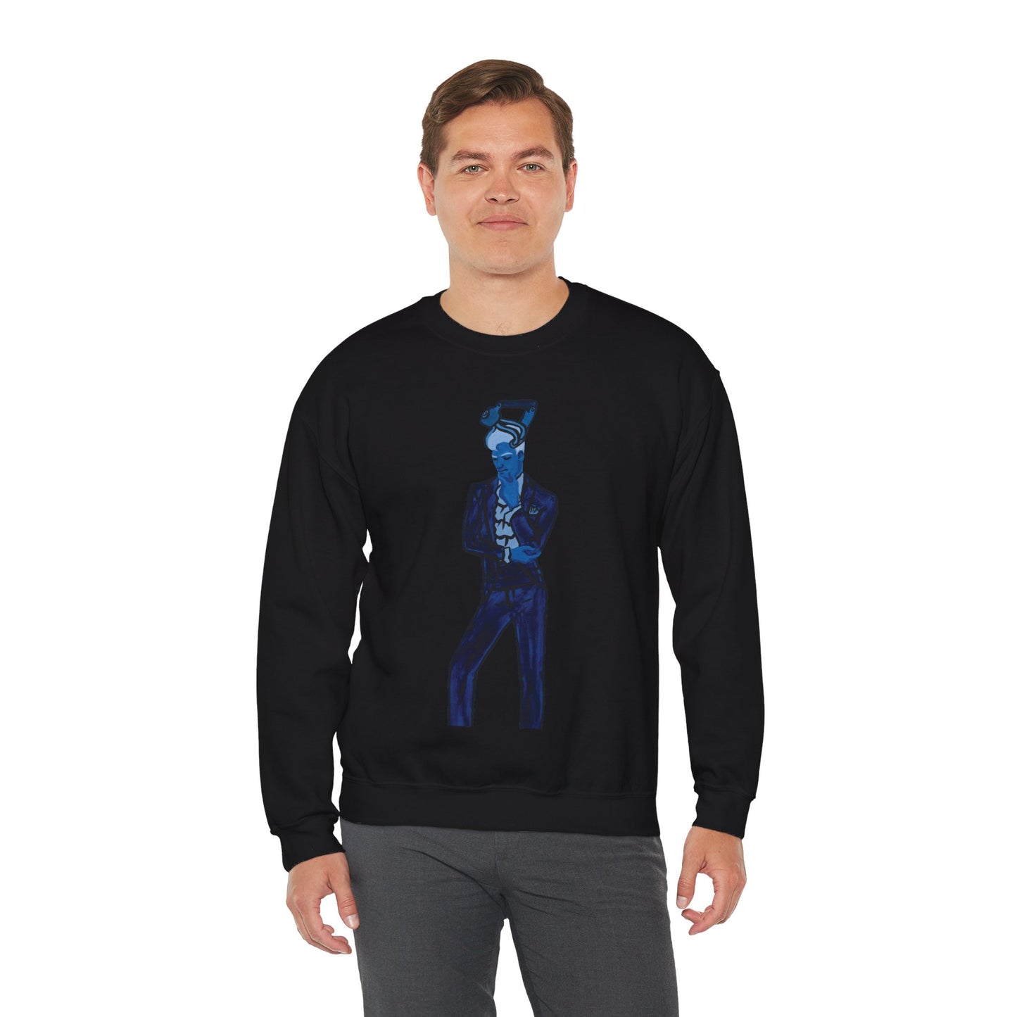 "The MODels" - Prussian Blue Male MODel - Standalone Figure - Unisex Crewneck Sweatshirt