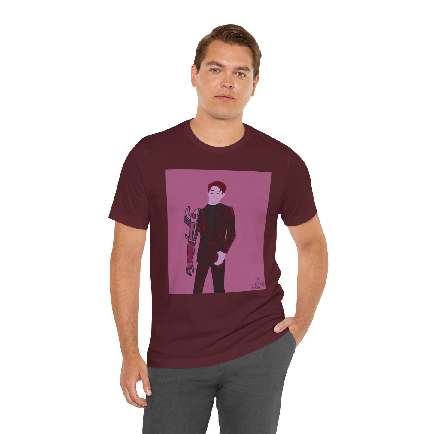 "The MODels" - Alizarin Crimson Male MODel - Unisex Jersey Short Sleeve Tee