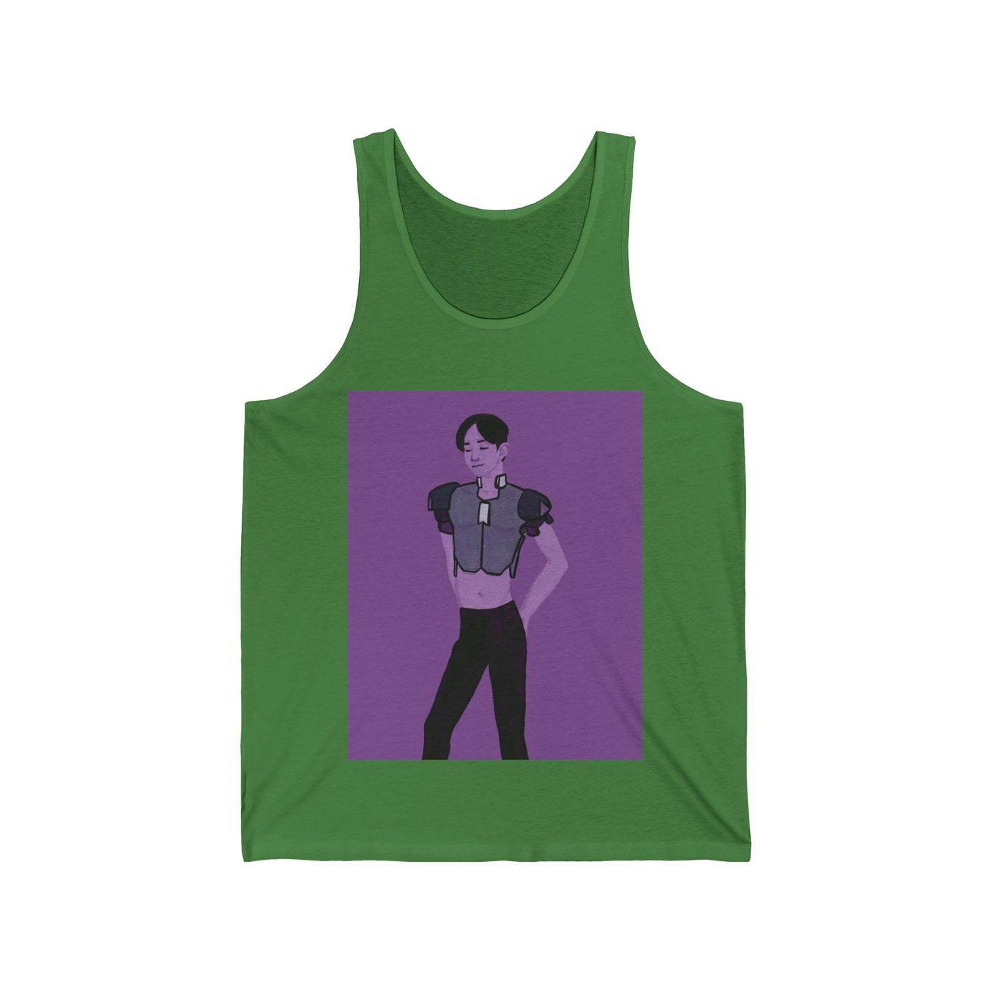 "The MODels" - Permanent Violet Dark Male MODel - with Solid Background - Unisex Jersey Tank