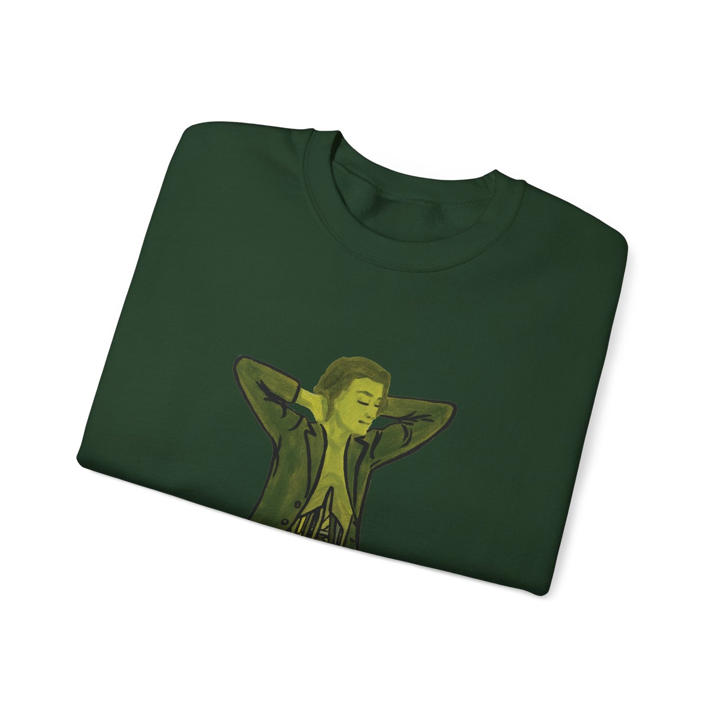 "The MODels" - Green Gold Male MODel - Standalone Figure - Unisex Crewneck Sweatshirt