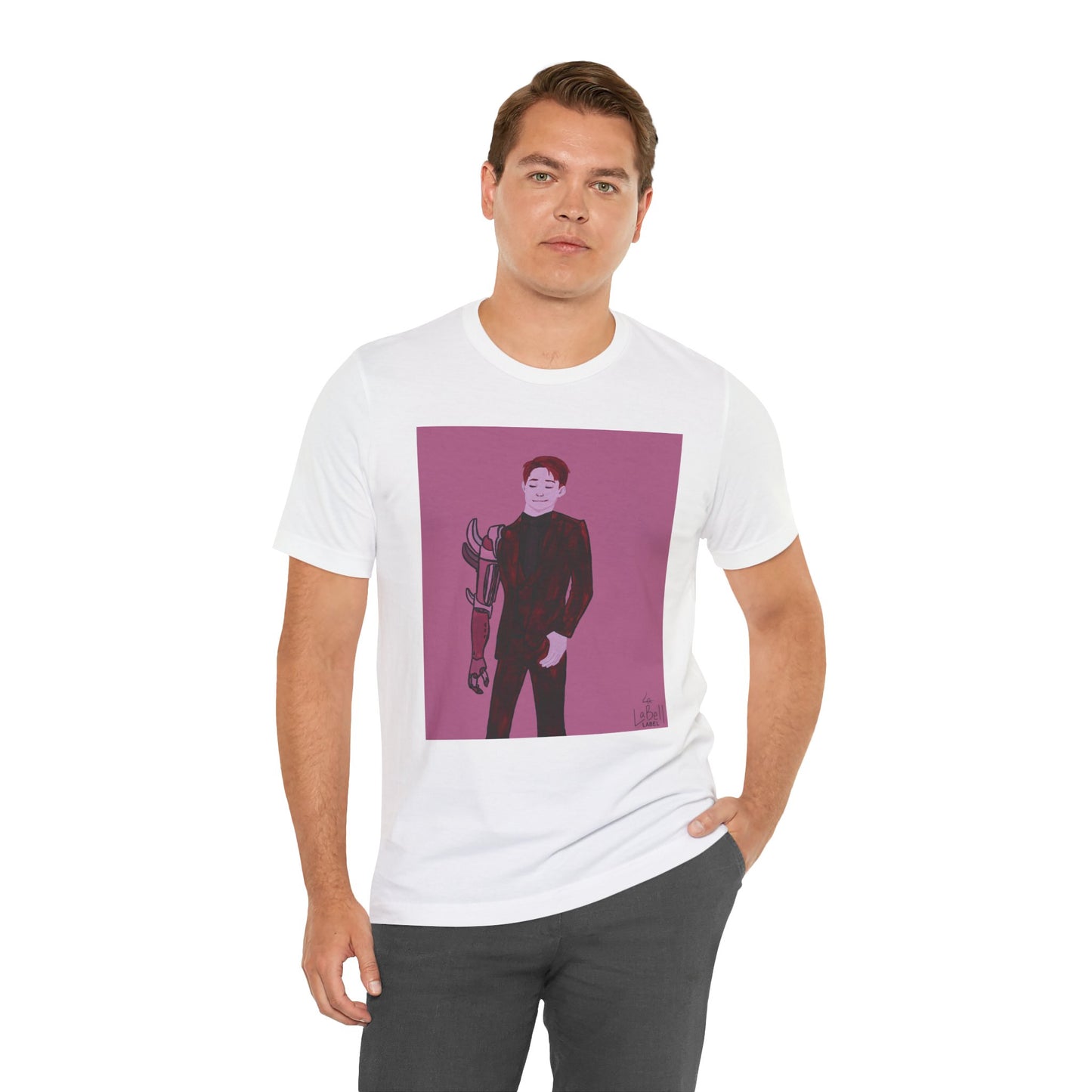 "The MODels" - Alizarin Crimson Male MODel - Unisex Jersey Short Sleeve Tee