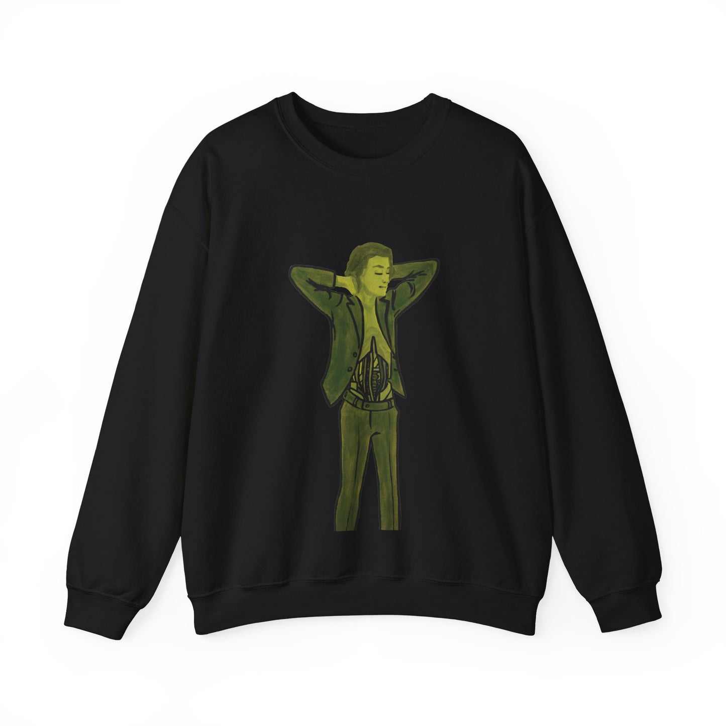 "The MODels" - Green Gold Male MODel - Standalone Figure - Unisex Crewneck Sweatshirt