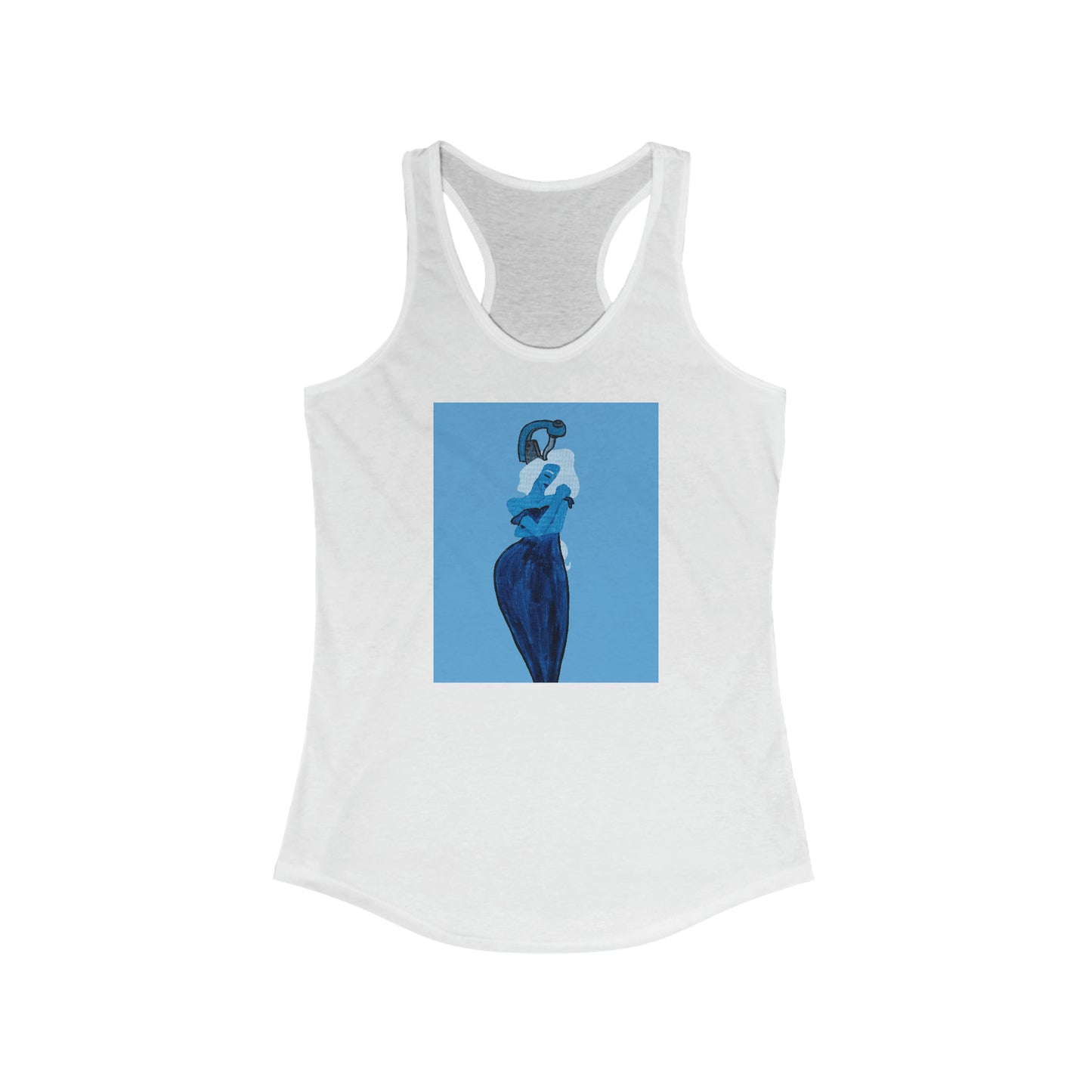 "The MODels" - Prussian Blue Female - with Solid Background - Women's Ideal Racerback Tank