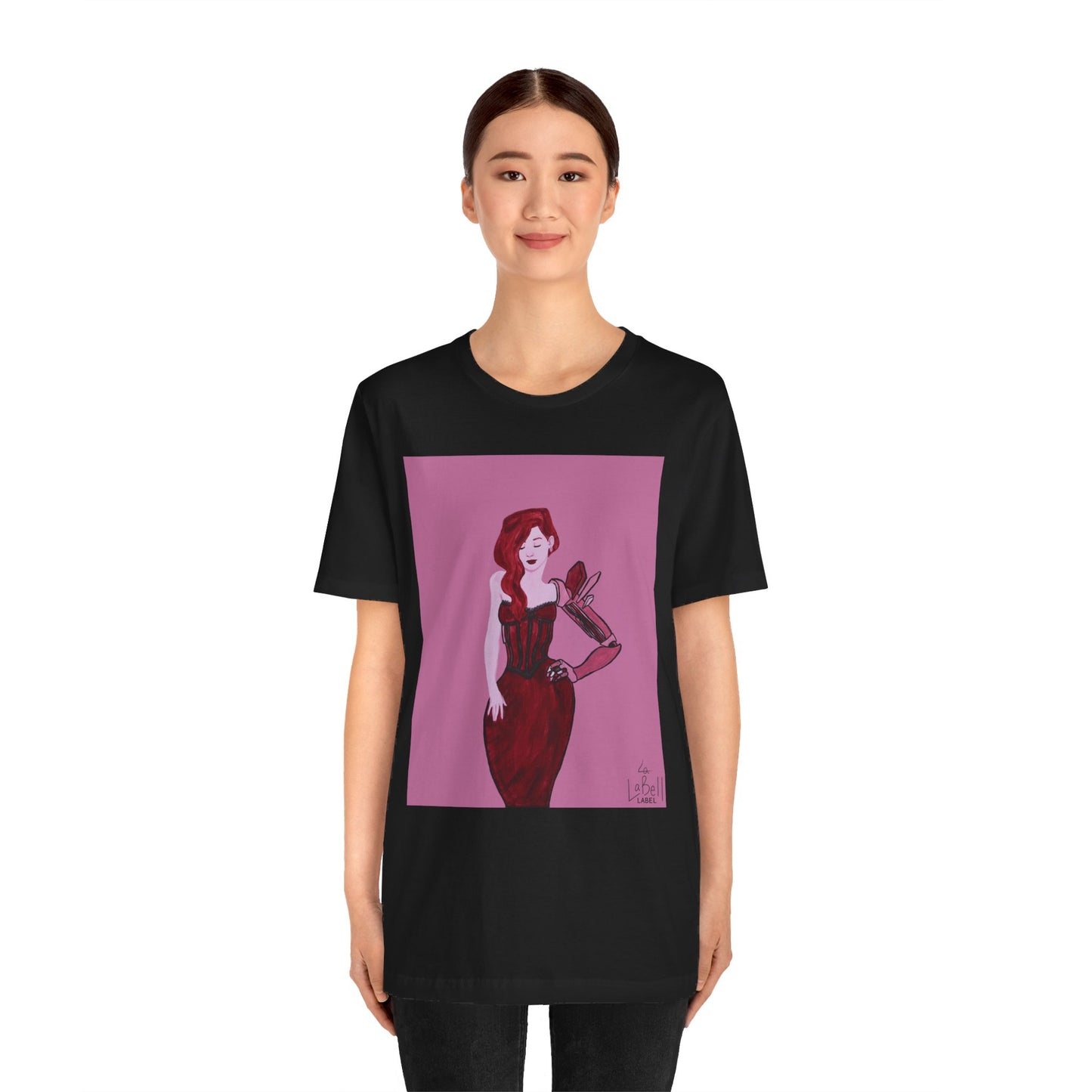 "The MODels" - Alizarin Crimson Female MODel - Unisex Jersey Short Sleeve Tee