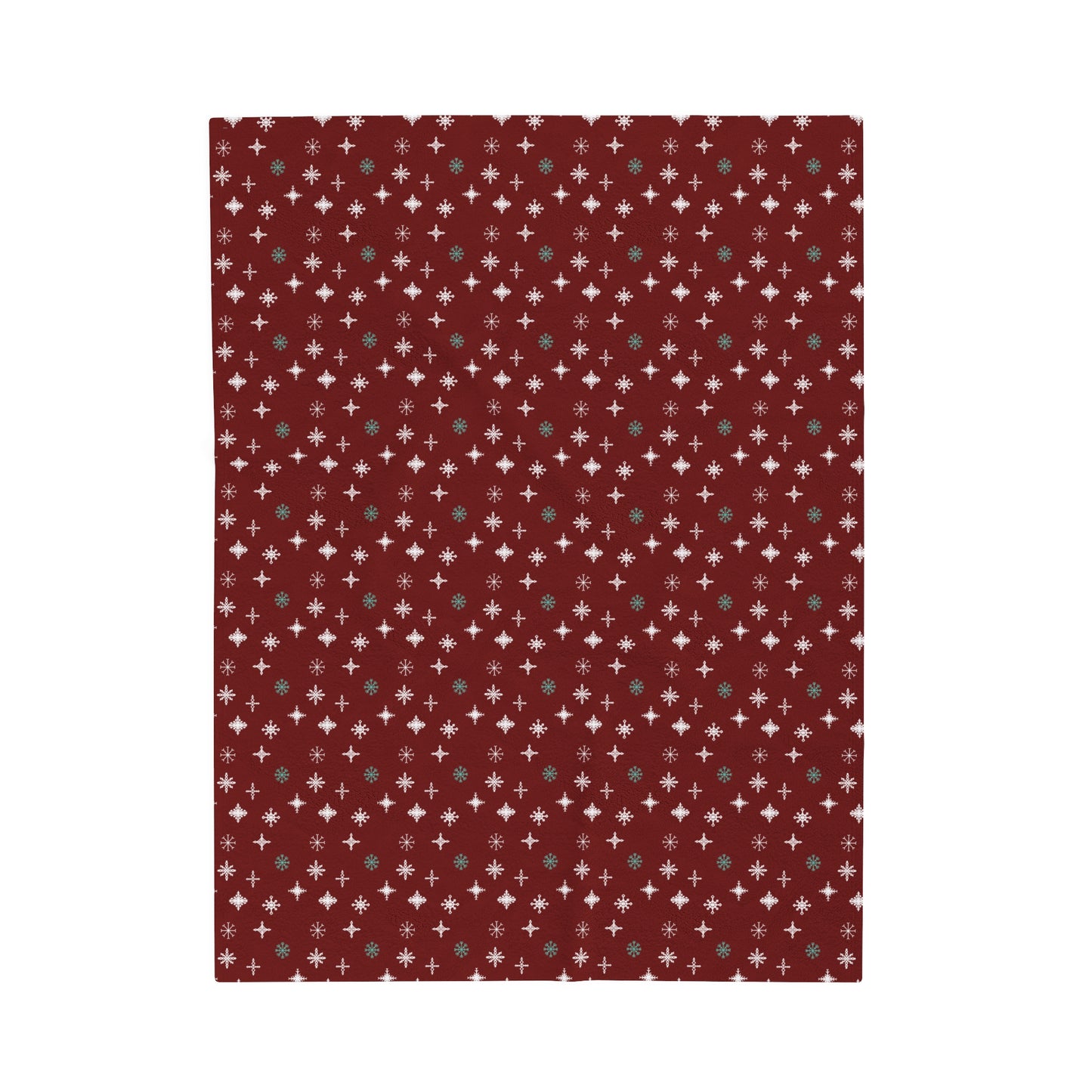 Snowflakes - Deep Red - Velveteen Plush Blanket