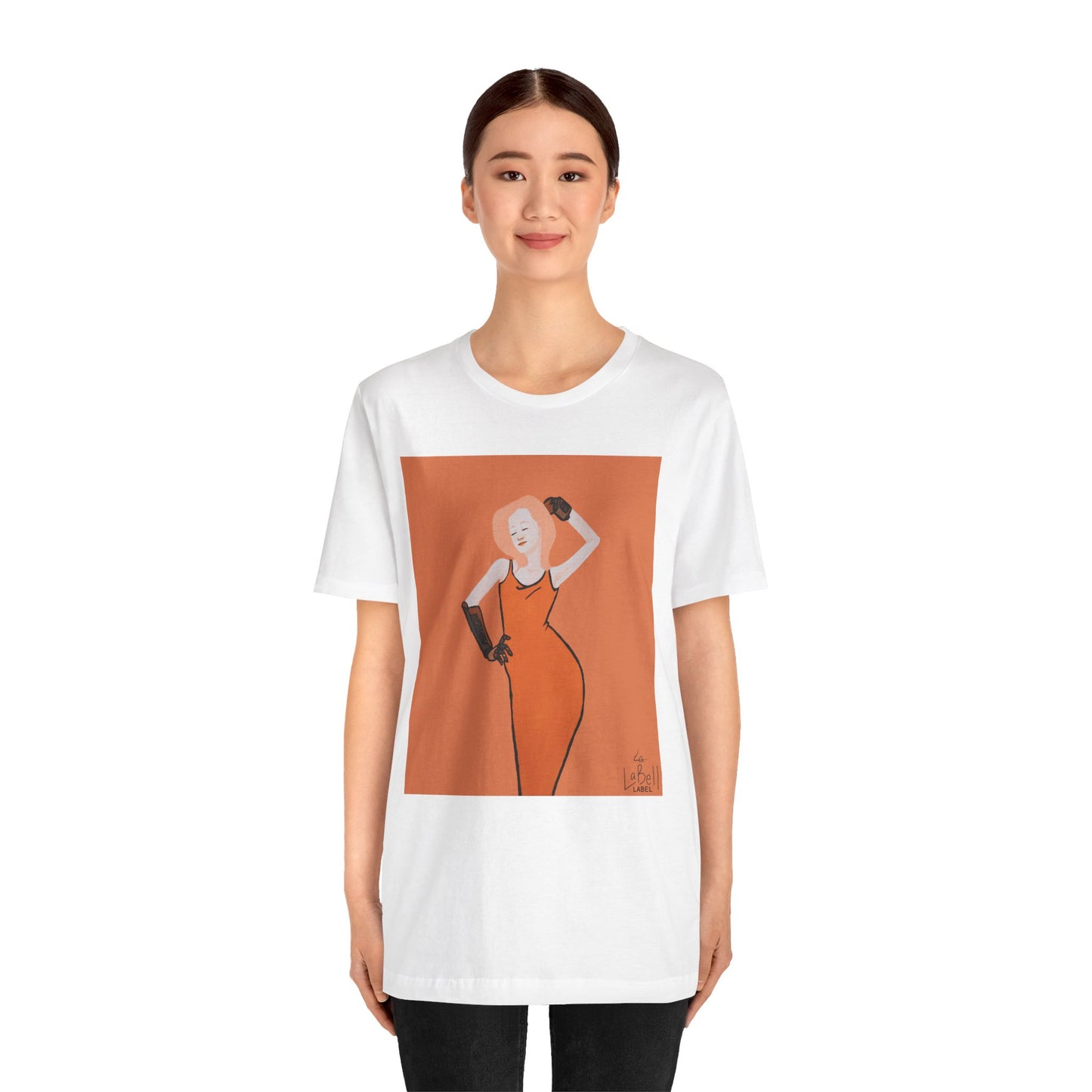 "The MODels" - C.P. Cadmium Orange Female MODel - Unisex Jersey Short Sleeve Tee