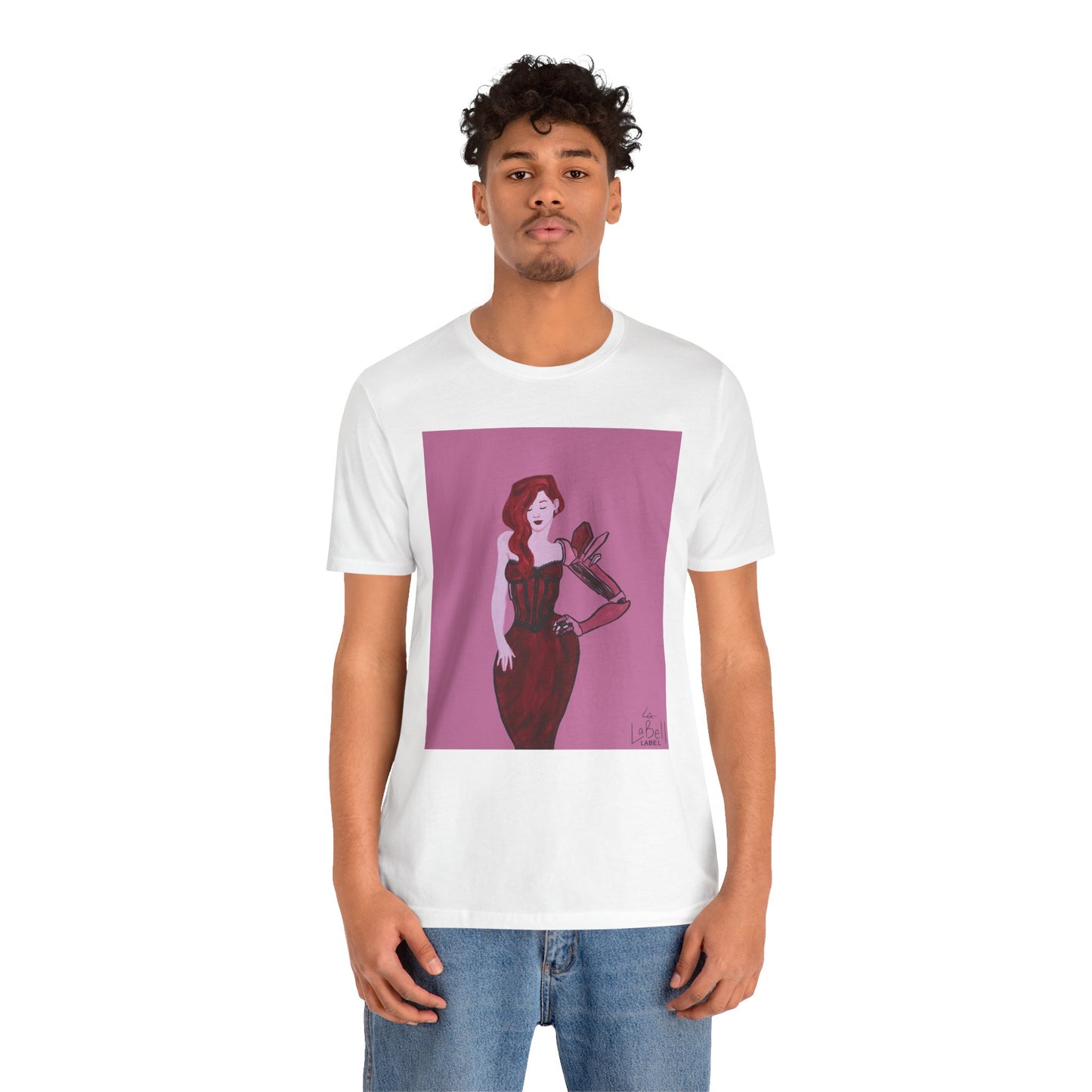 "The MODels" - Alizarin Crimson Female MODel - Unisex Jersey Short Sleeve Tee