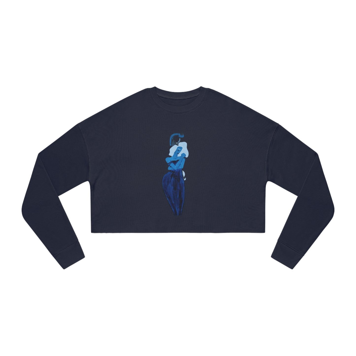 "The MODels" - Prussian Blue Female - Standalone Figure - Women's Cropped Sweatshirt