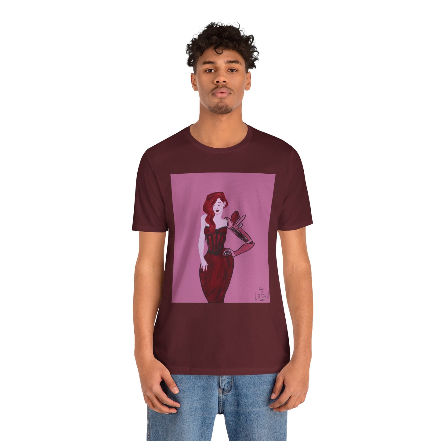 "The MODels" - Alizarin Crimson Female MODel - Unisex Jersey Short Sleeve Tee