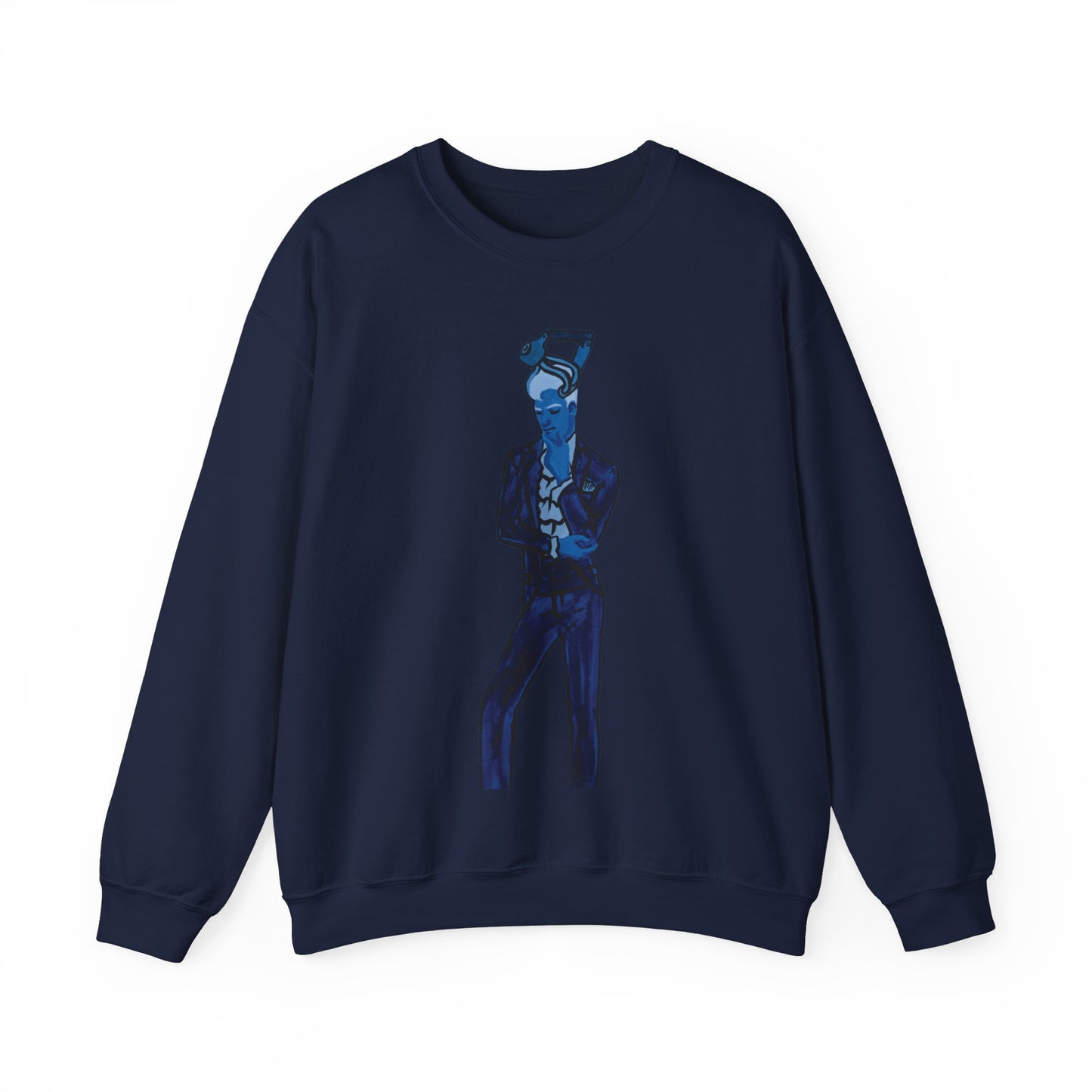 "The MODels" - Prussian Blue Male MODel - Standalone Figure - Unisex Crewneck Sweatshirt