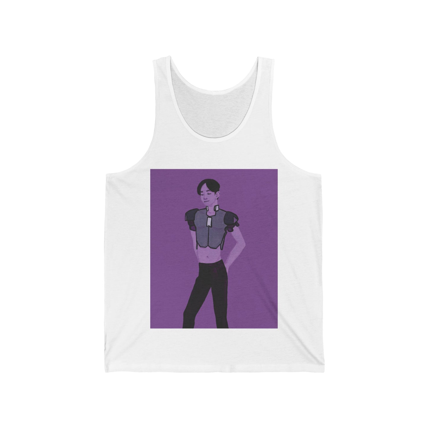 "The MODels" - Permanent Violet Dark Male MODel - with Solid Background - Unisex Jersey Tank