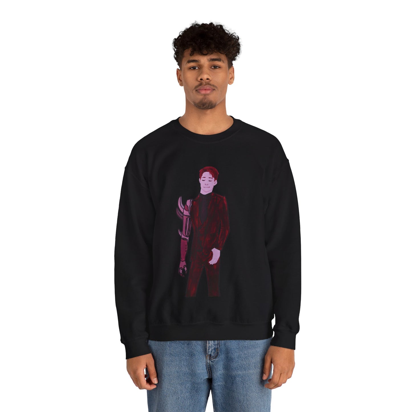 "The MODels" - Alizarin Crimson Male MODel - Standalone Figure - Unisex Crewneck Sweatshirt