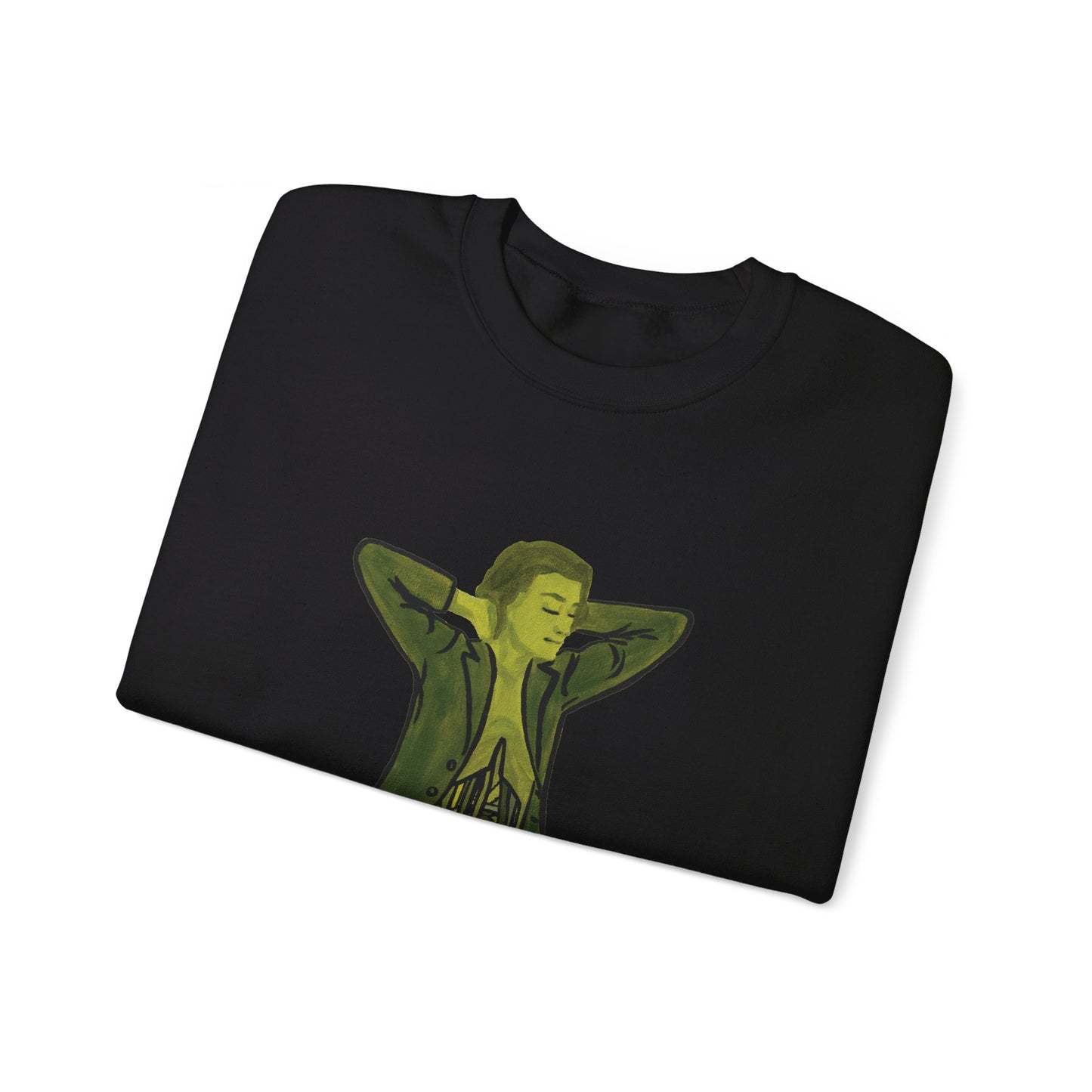 "The MODels" - Green Gold Male MODel - Standalone Figure - Unisex Crewneck Sweatshirt