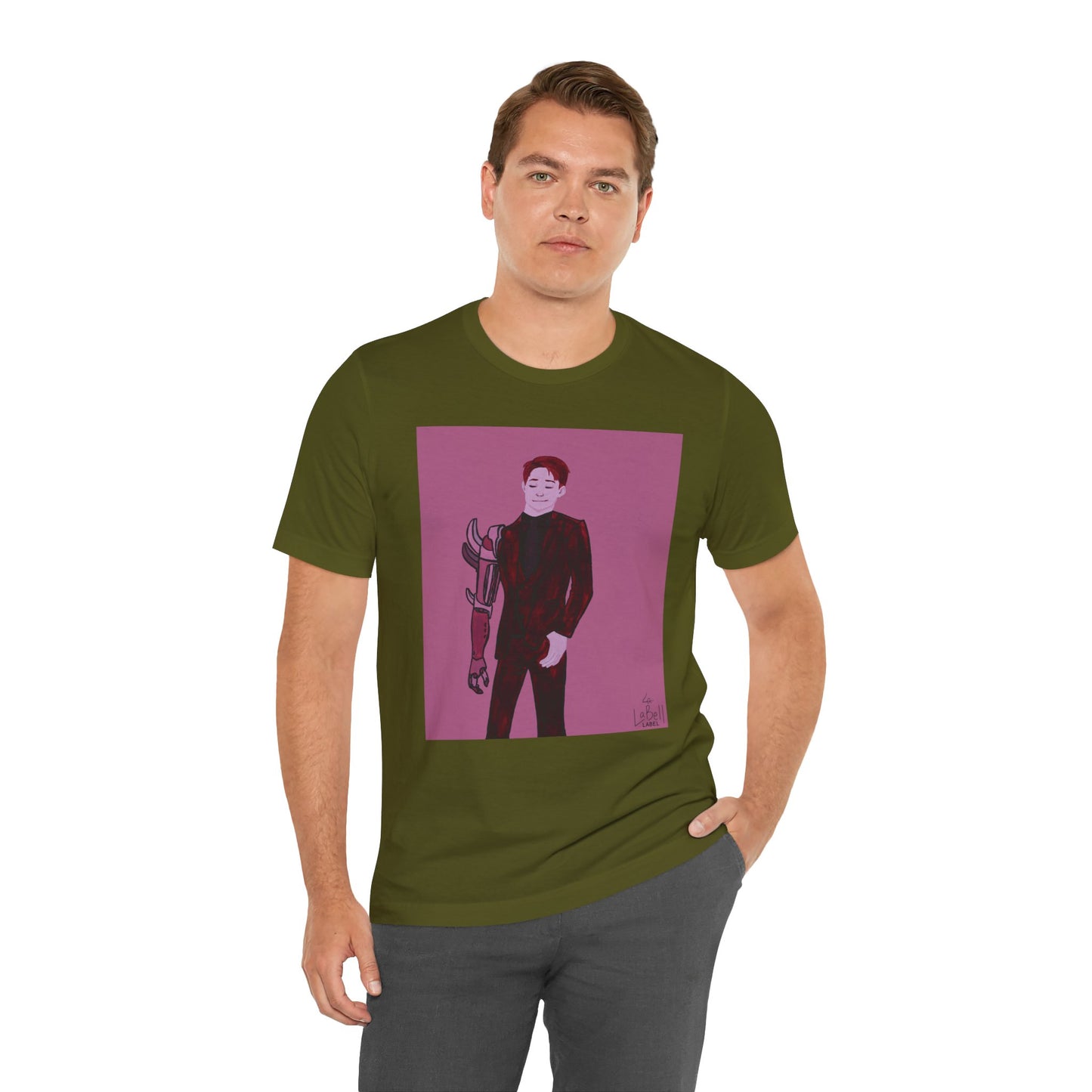 "The MODels" - Alizarin Crimson Male MODel - Unisex Jersey Short Sleeve Tee