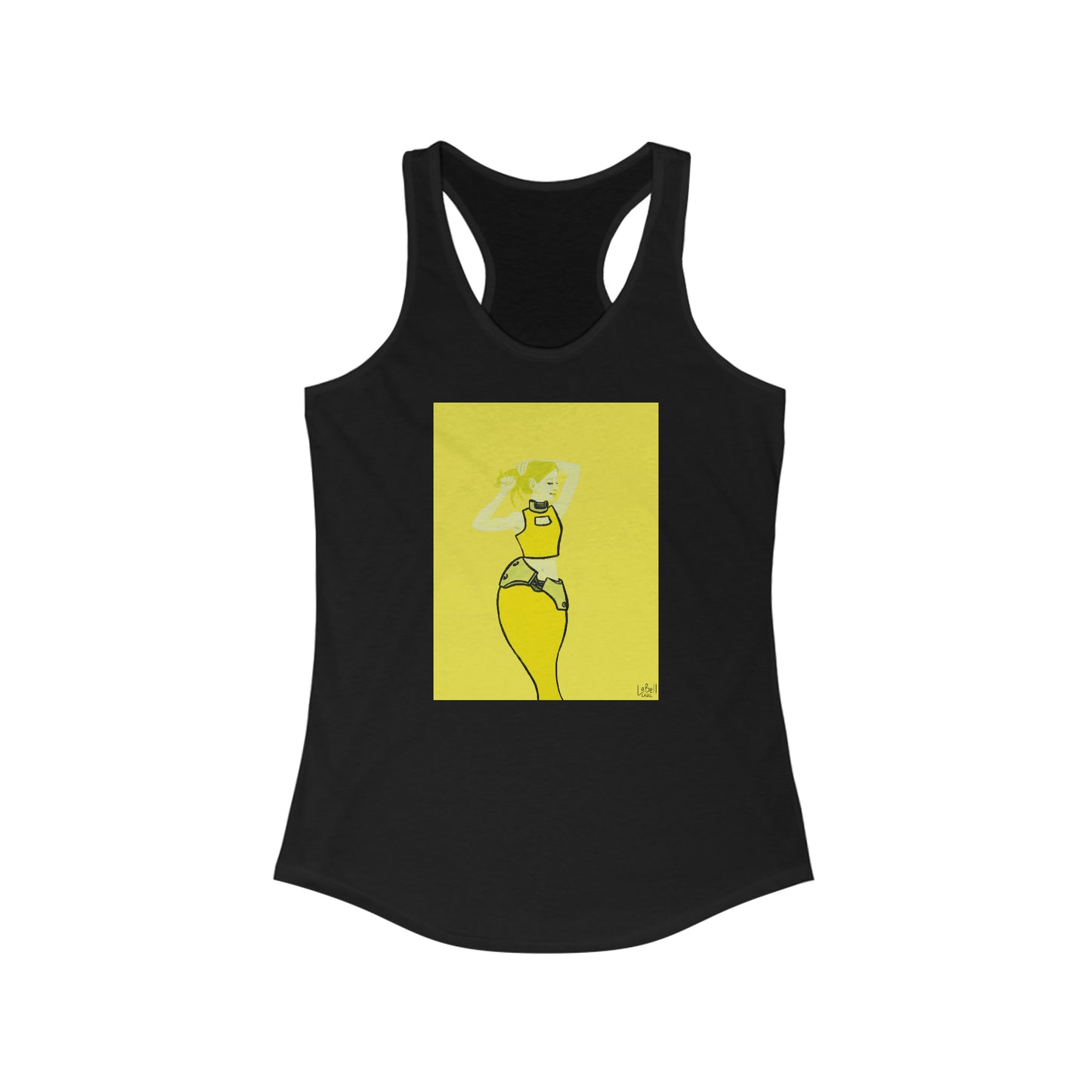 "The MODels" - C.P. Cadmium Yellow Female - with Solid Background - Women's Ideal Racerback Tank