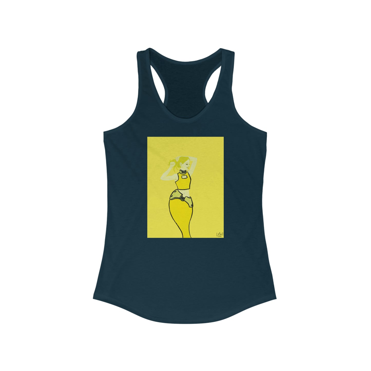"The MODels" - C.P. Cadmium Yellow Female - with Solid Background - Women's Ideal Racerback Tank