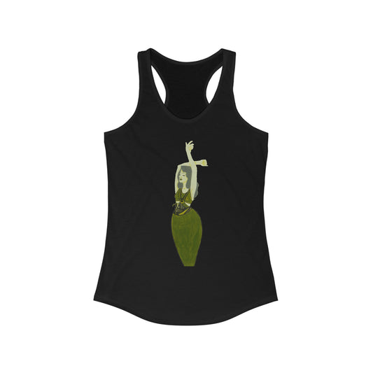 "The MODels" - Green Gold Female -  Standalone Figure - Women's Ideal Racerback Tank