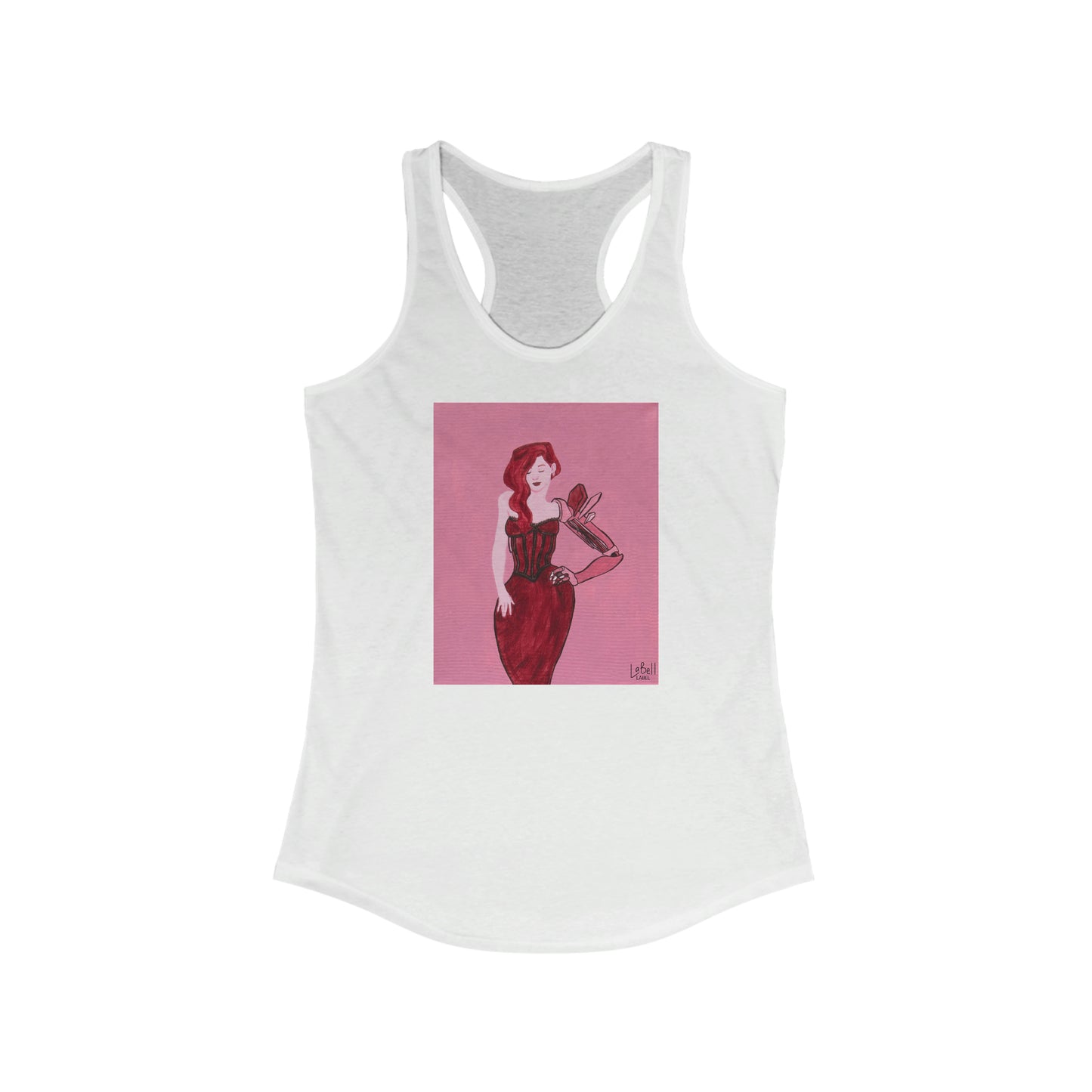 "The MODels" - Alizarin Crimson Female - with Solid Background - Women's Ideal Racerback Tank