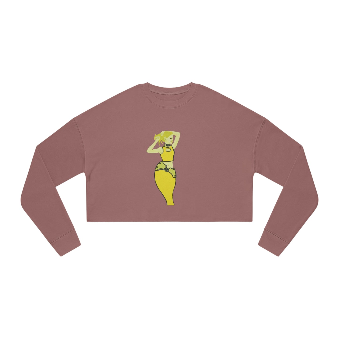 "The MODels" - C.P. Cadmium Yellow Female - Standalone Figure - Women's Cropped Sweatshirt