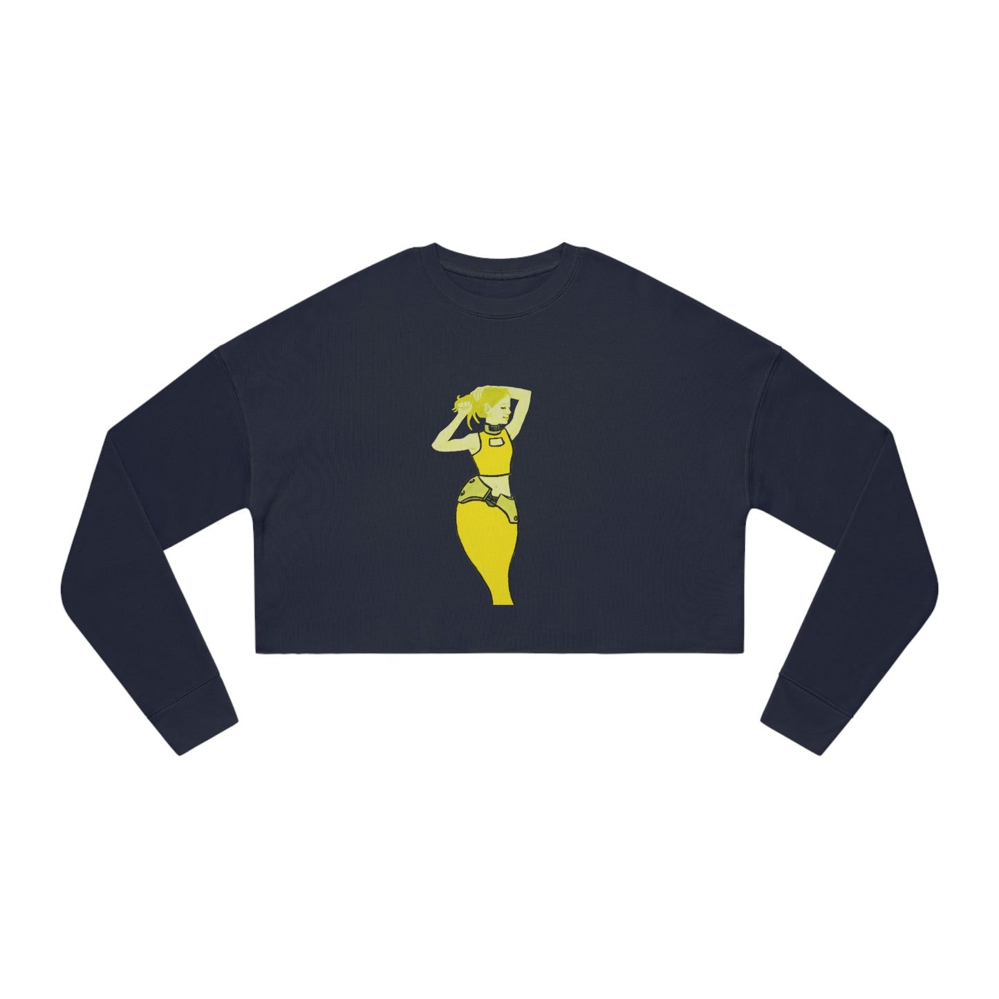 "The MODels" - C.P. Cadmium Yellow Female - Standalone Figure - Women's Cropped Sweatshirt