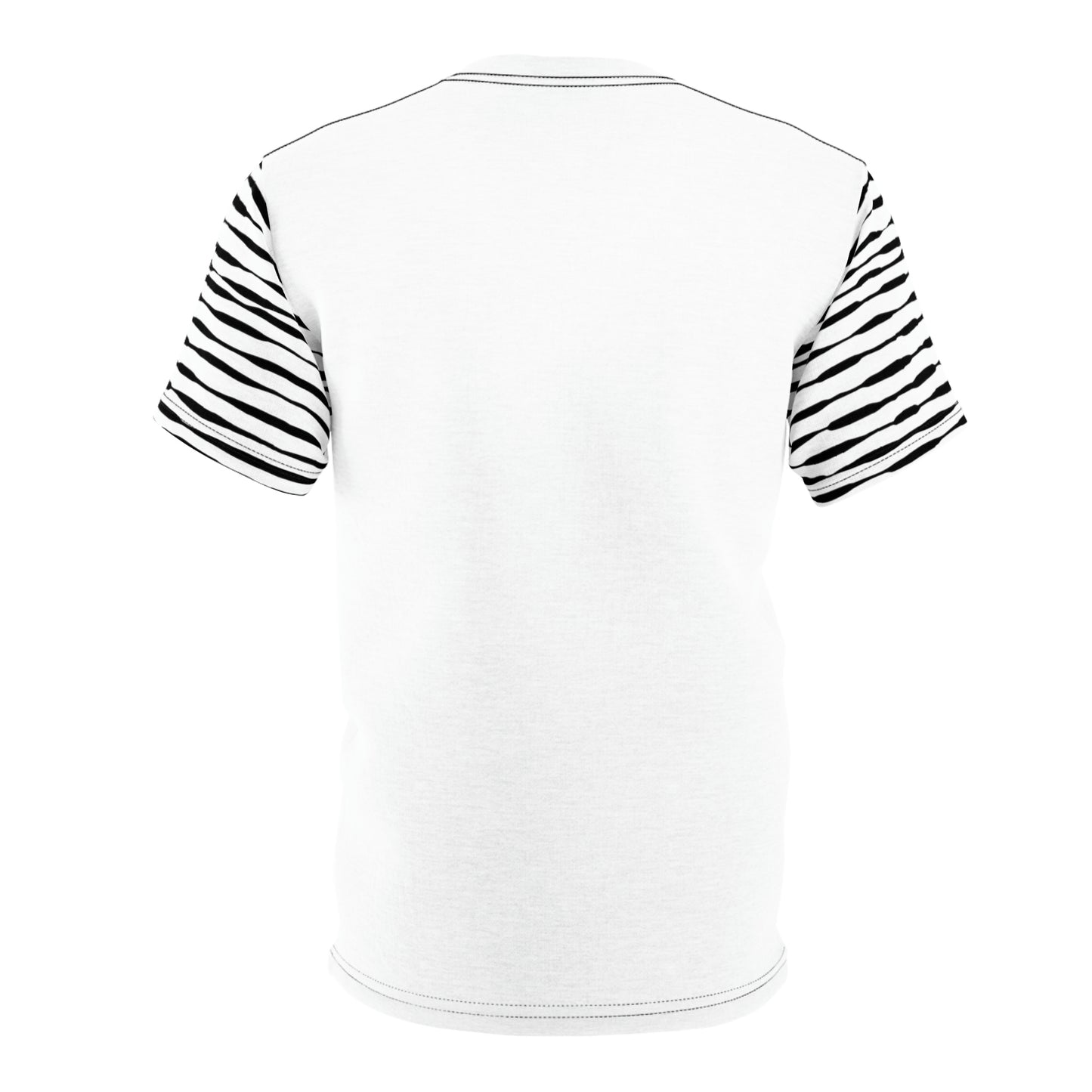 Coin Stack Pattern with LaBell Label - Black on White - Sleeve Coverage - Unisex Cut & Sew Tee