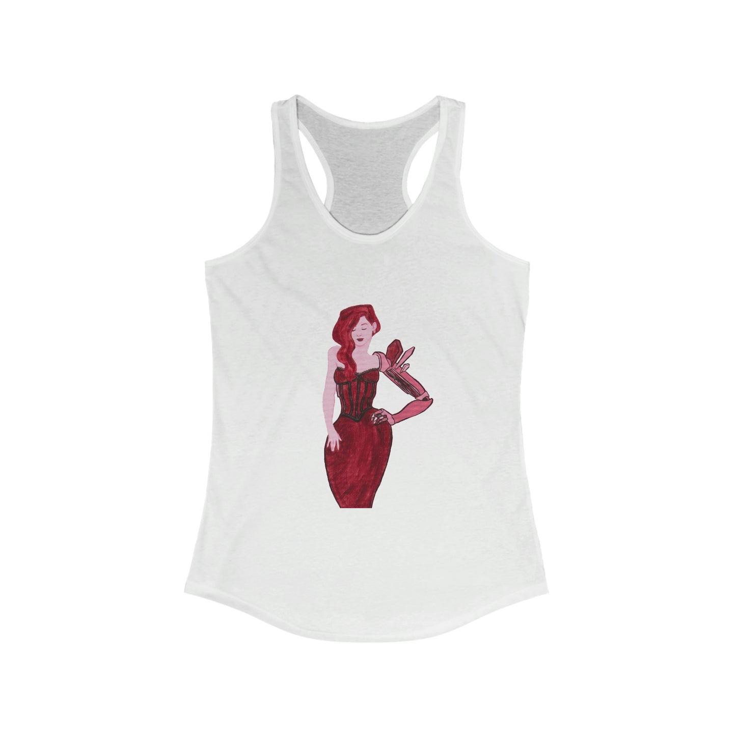"The MODels" - Alizarin Crimson Female - Standalone Figure - Women's Ideal Racerback Tank