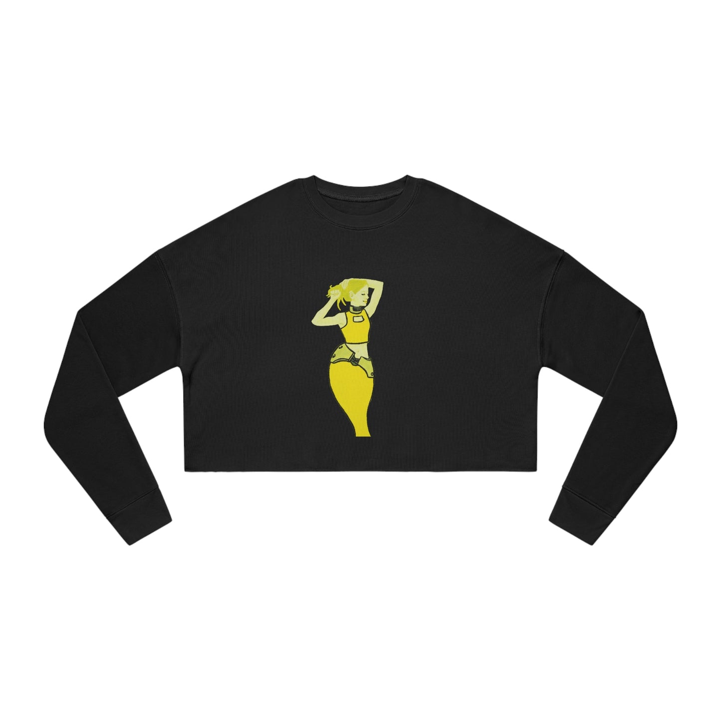 "The MODels" - C.P. Cadmium Yellow Female - Standalone Figure - Women's Cropped Sweatshirt