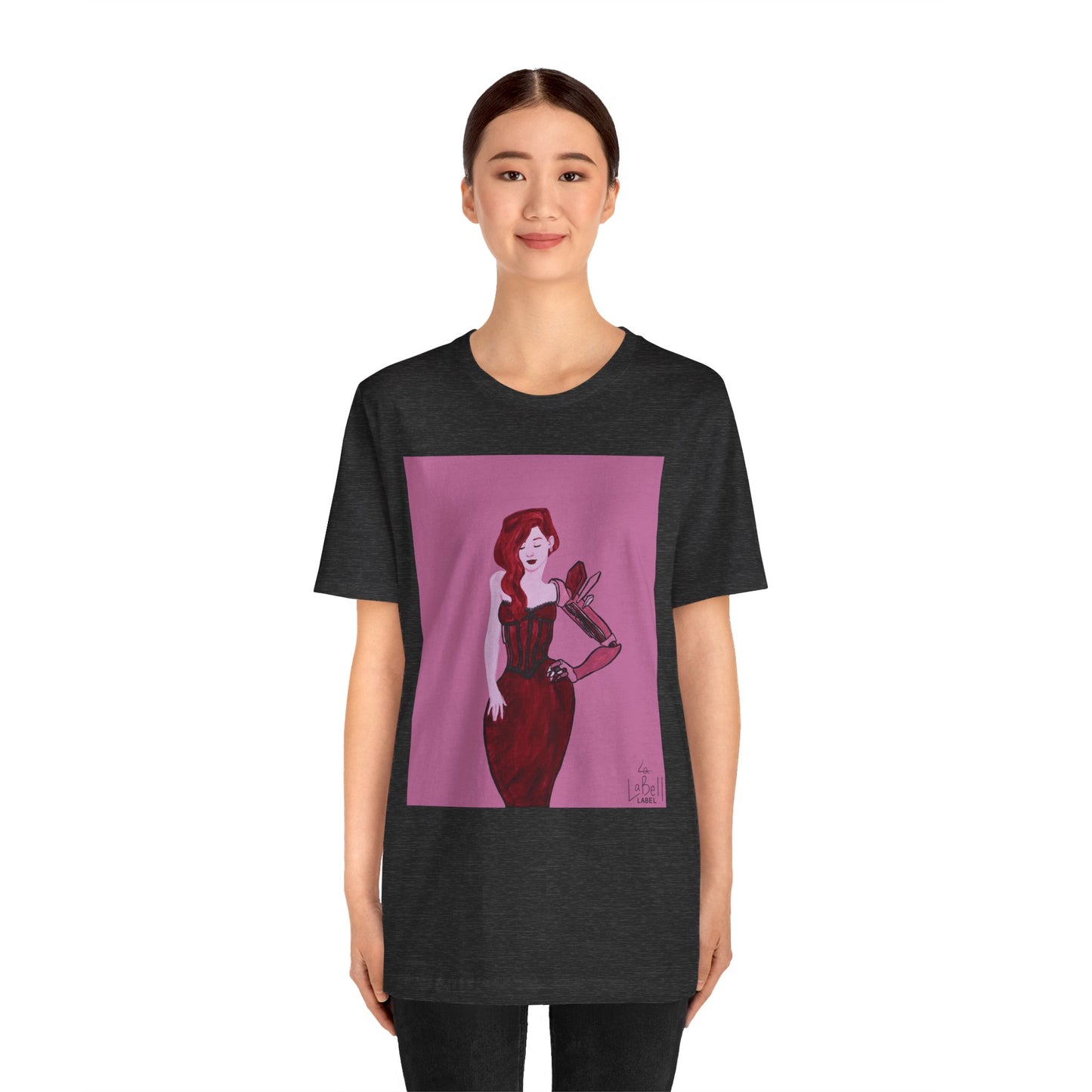 "The MODels" - Alizarin Crimson Female MODel - Unisex Jersey Short Sleeve Tee