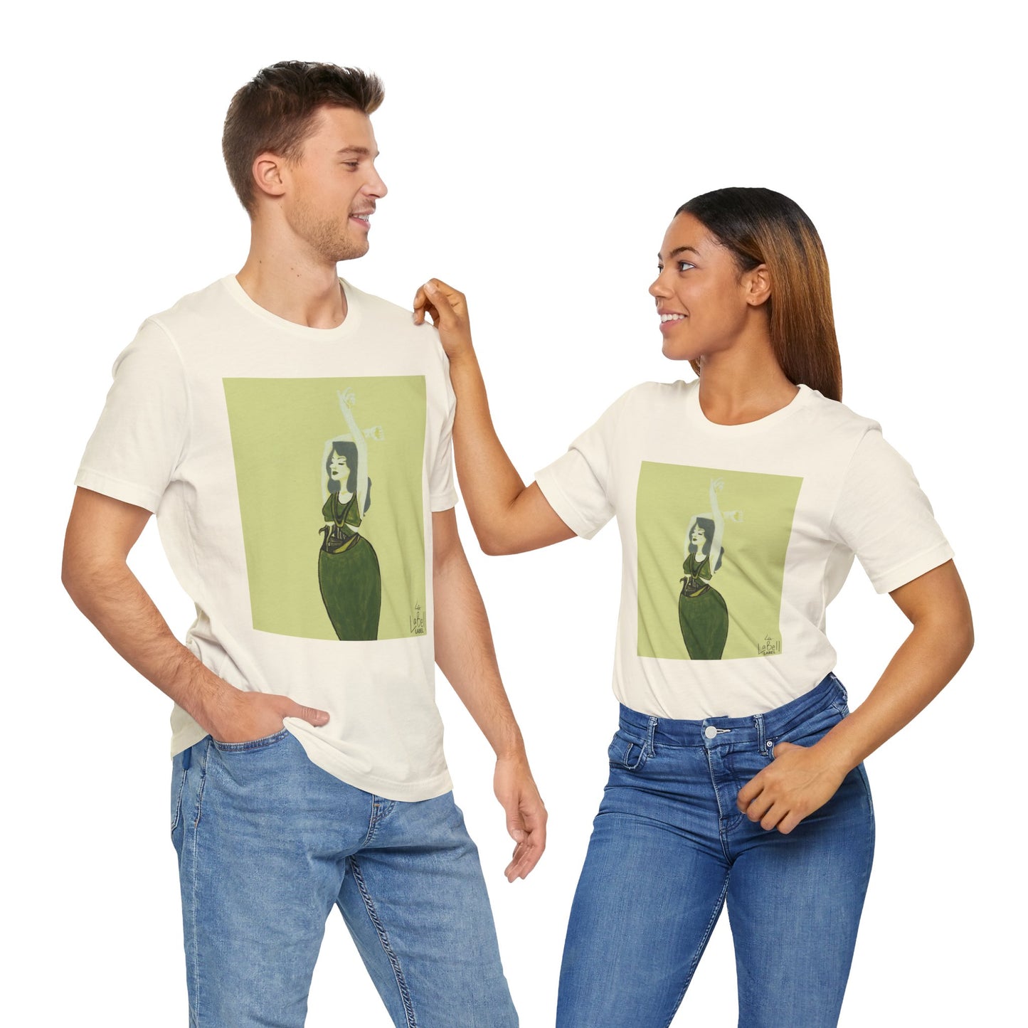 "The MODels" - Green Gold Female MODel - Unisex Jersey Short Sleeve Tee