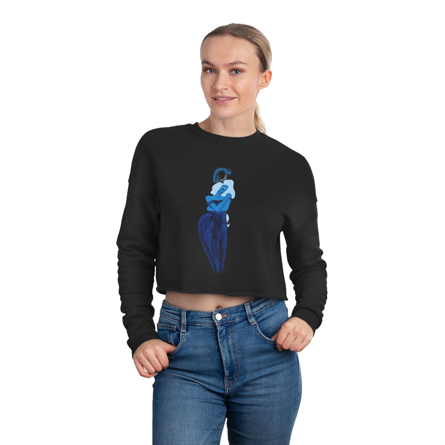 "The MODels" - Prussian Blue Female - Standalone Figure - Women's Cropped Sweatshirt