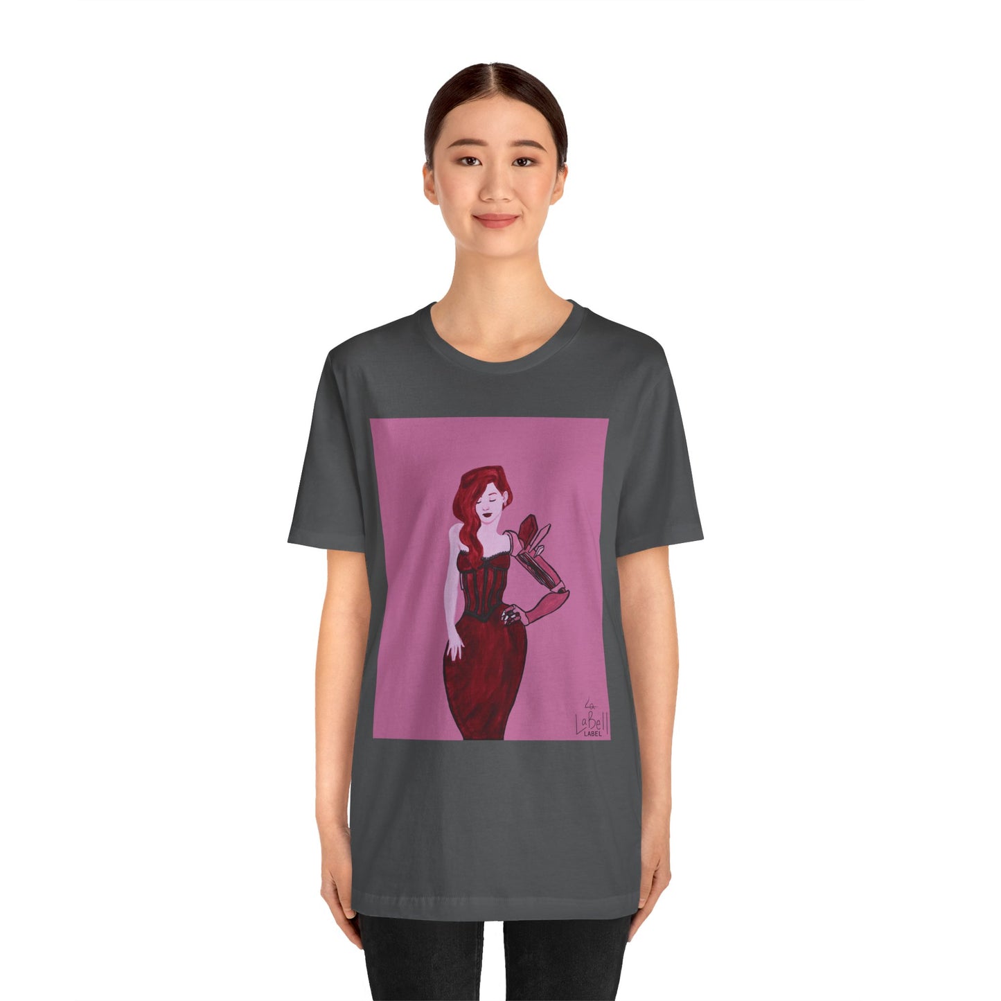 "The MODels" - Alizarin Crimson Female MODel - Unisex Jersey Short Sleeve Tee