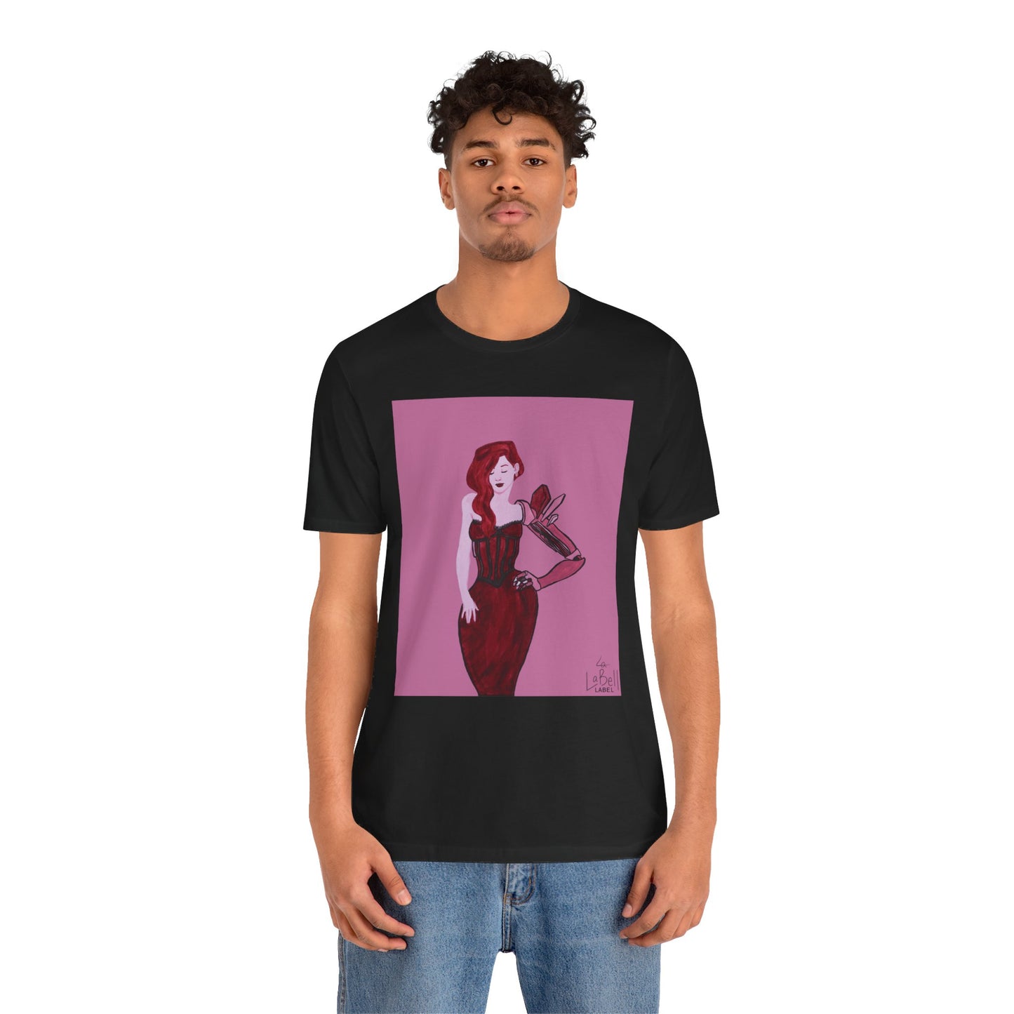 "The MODels" - Alizarin Crimson Female MODel - Unisex Jersey Short Sleeve Tee