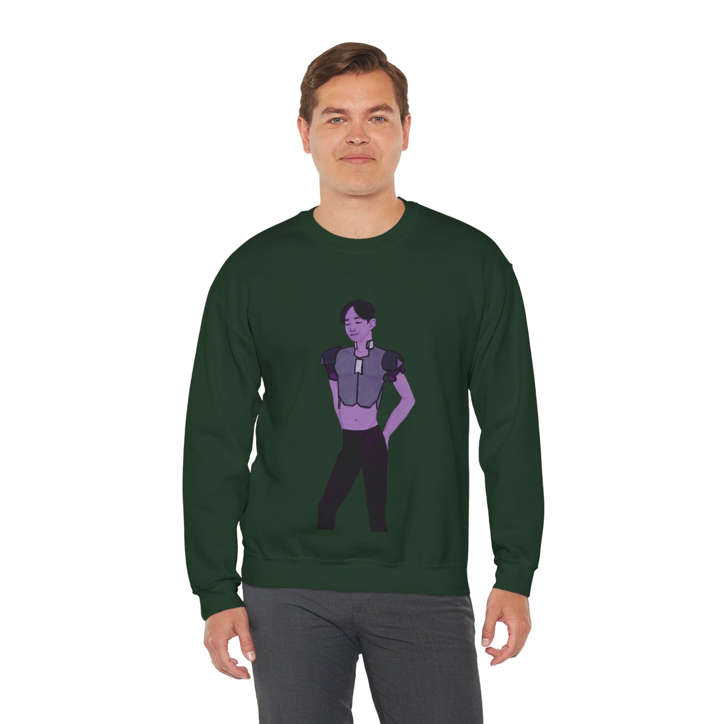 "The MODels" - Permanent Violet Dark Male MODel - Standalone Figure - Unisex Crewneck Sweatshirt