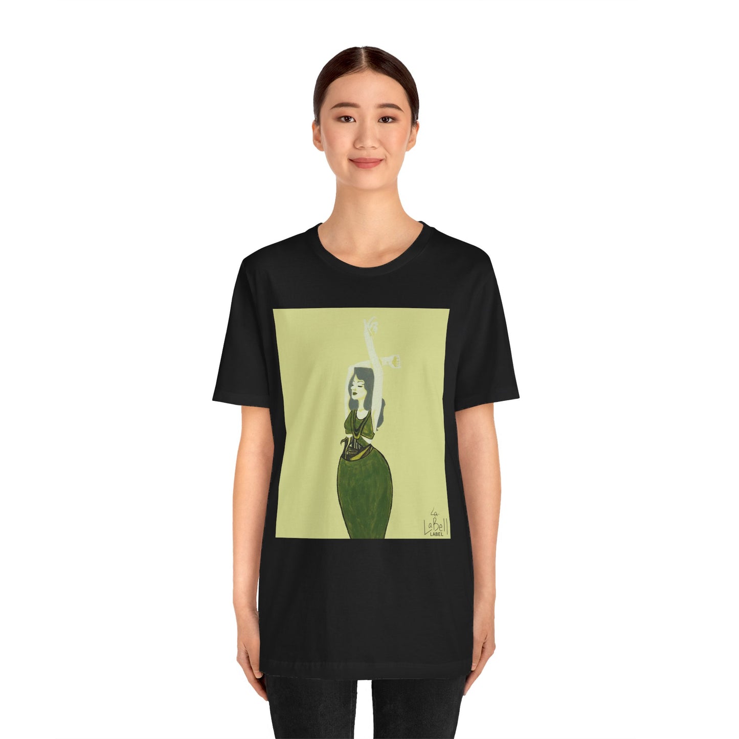 "The MODels" - Green Gold Female MODel - Unisex Jersey Short Sleeve Tee