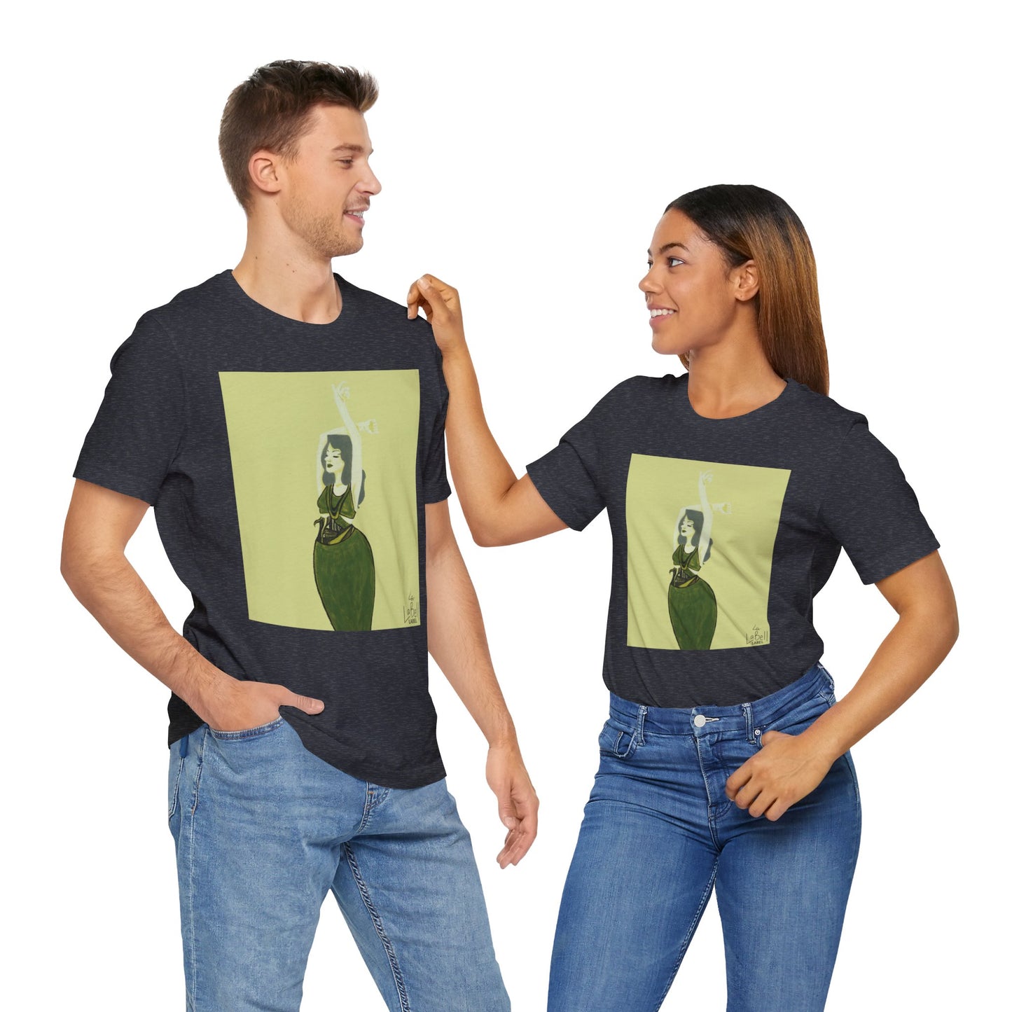 "The MODels" - Green Gold Female MODel - Unisex Jersey Short Sleeve Tee