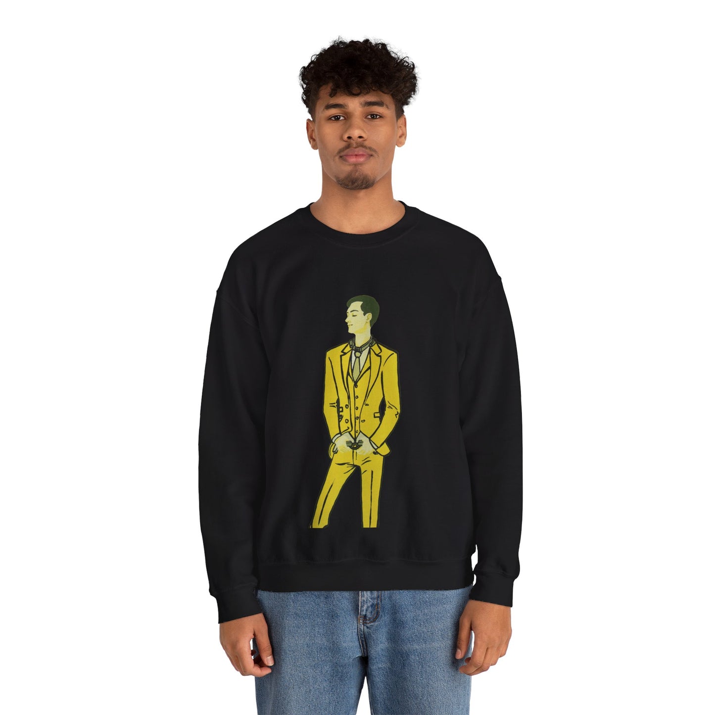 "The MODels" - C.P. Cadmium Yellow Male MODel - Standalone Figure - Unisex Crewneck Sweatshirt