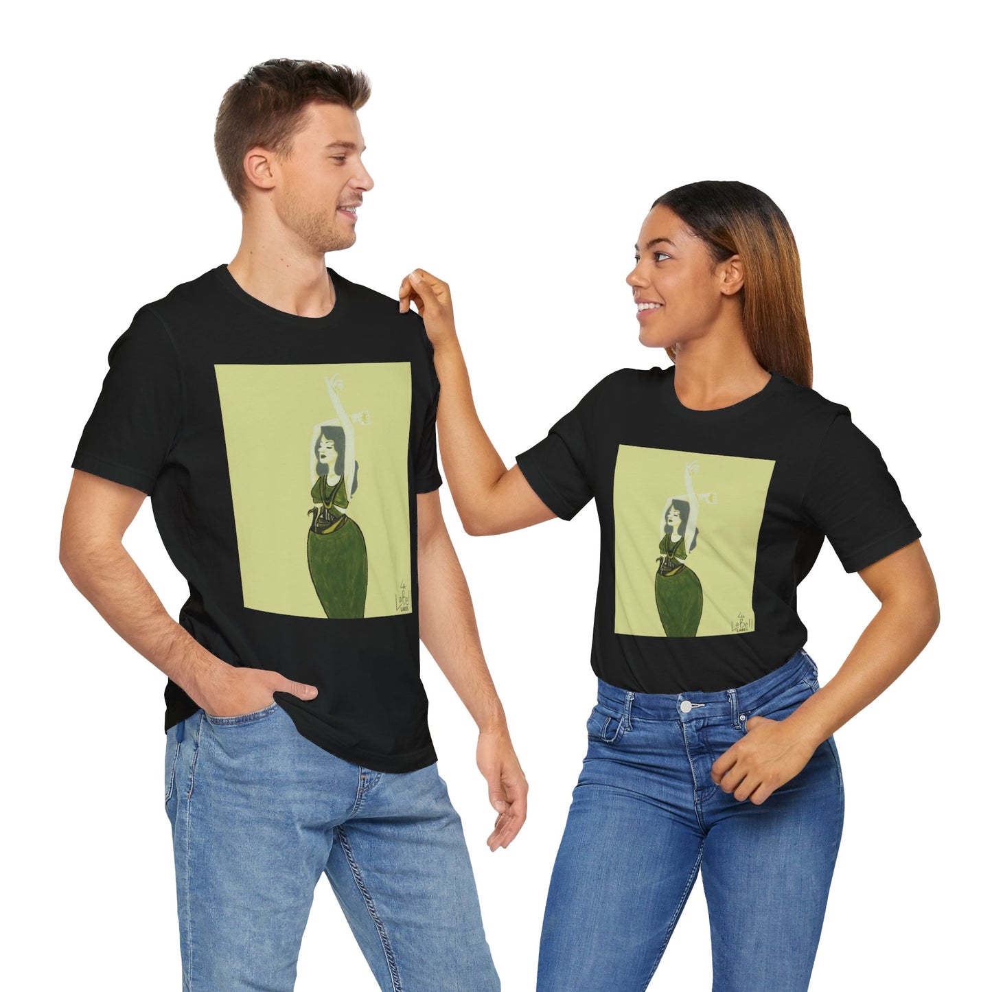 "The MODels" - Green Gold Female MODel - Unisex Jersey Short Sleeve Tee