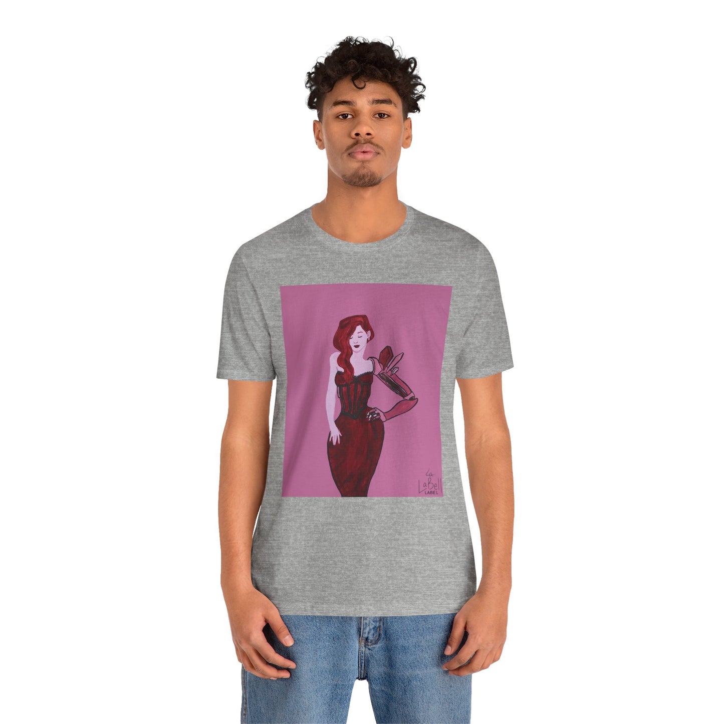 "The MODels" - Alizarin Crimson Female MODel - Unisex Jersey Short Sleeve Tee