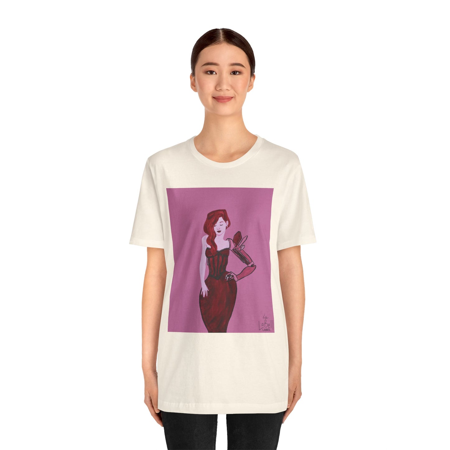 "The MODels" - Alizarin Crimson Female MODel - Unisex Jersey Short Sleeve Tee