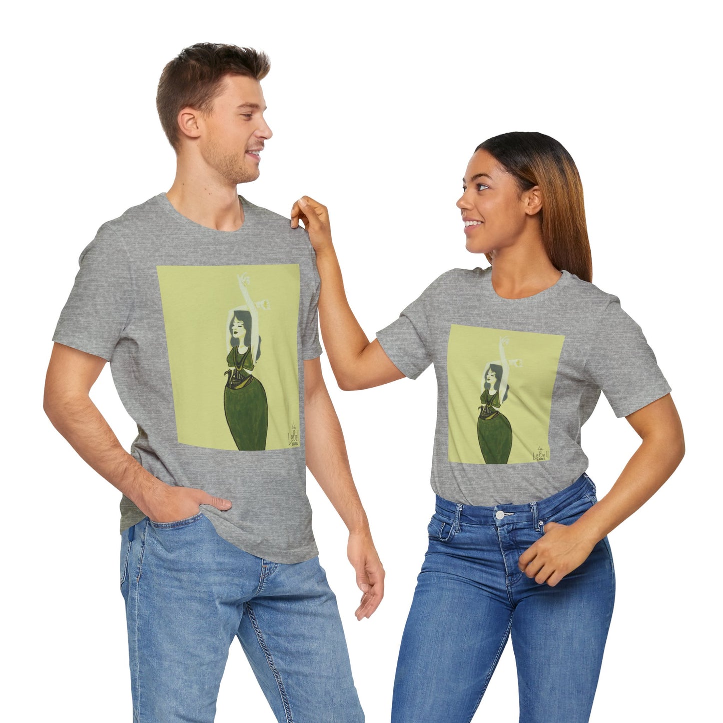 "The MODels" - Green Gold Female MODel - Unisex Jersey Short Sleeve Tee