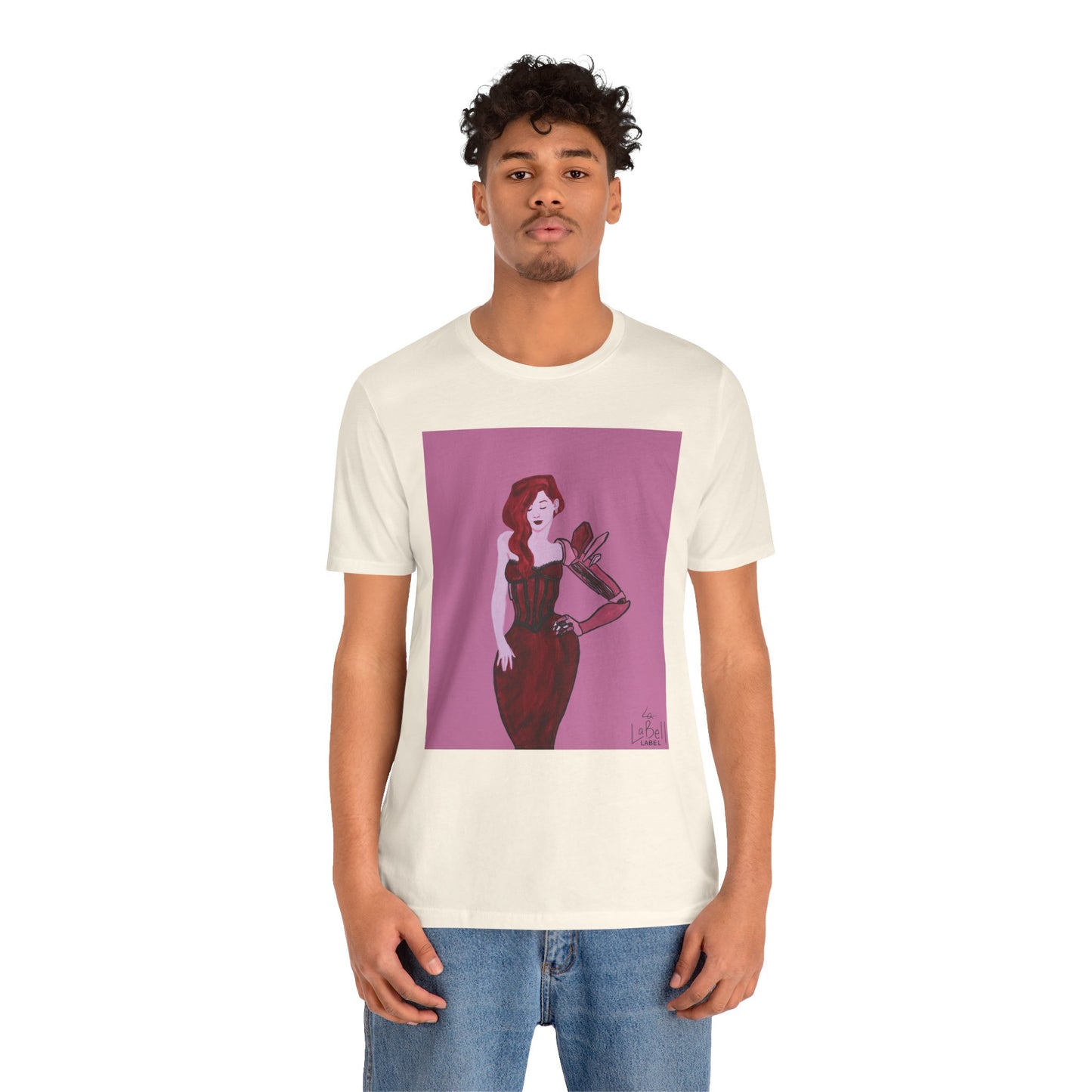 "The MODels" - Alizarin Crimson Female MODel - Unisex Jersey Short Sleeve Tee