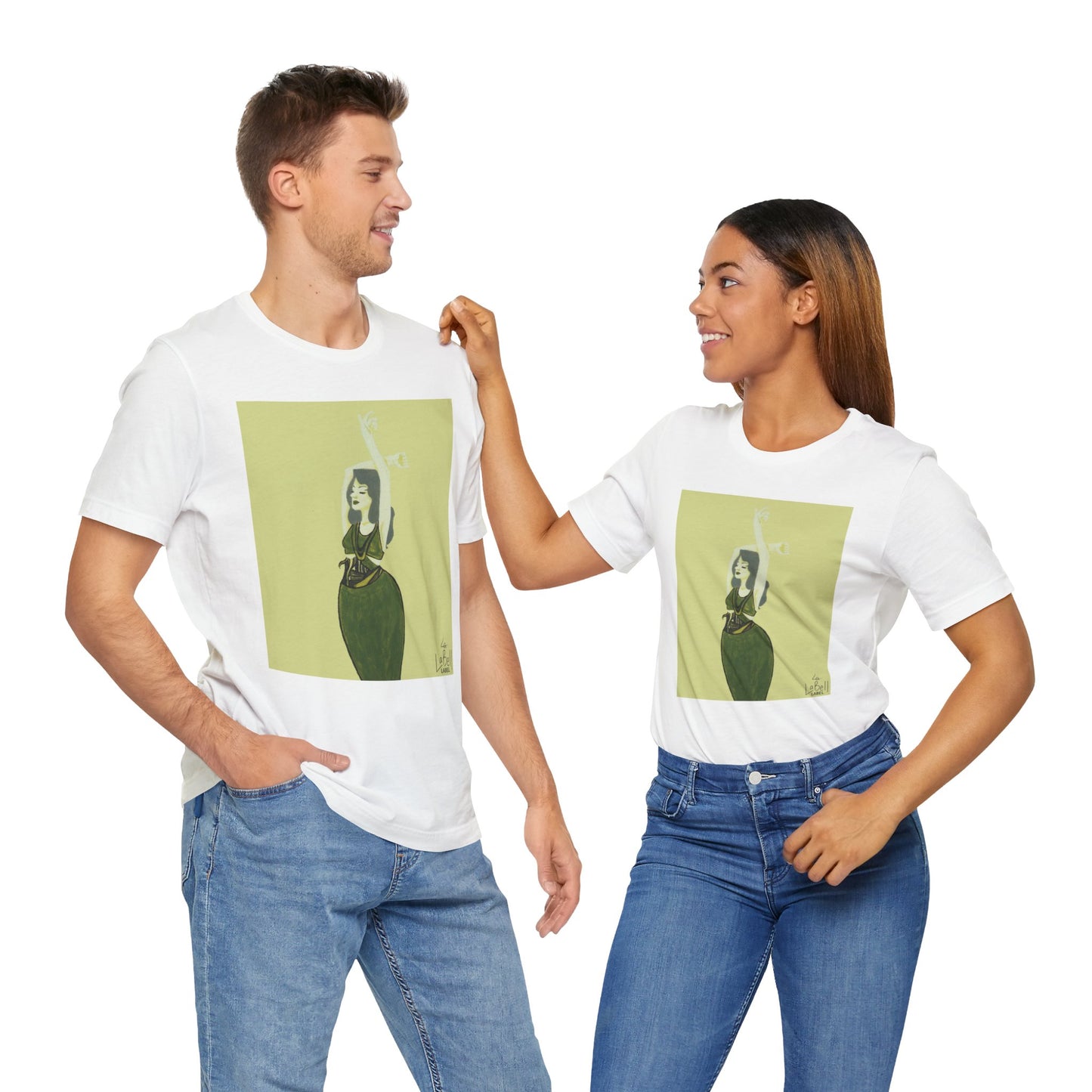 "The MODels" - Green Gold Female MODel - Unisex Jersey Short Sleeve Tee