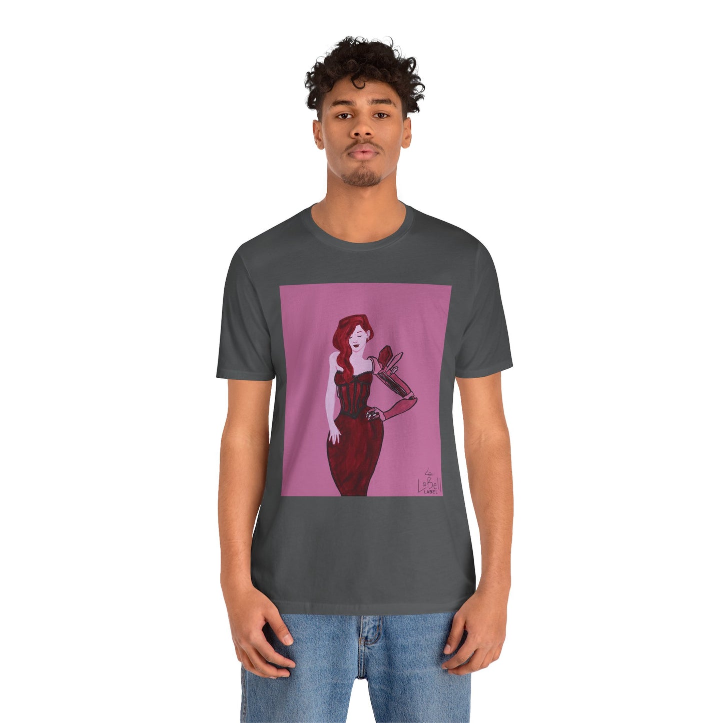 "The MODels" - Alizarin Crimson Female MODel - Unisex Jersey Short Sleeve Tee