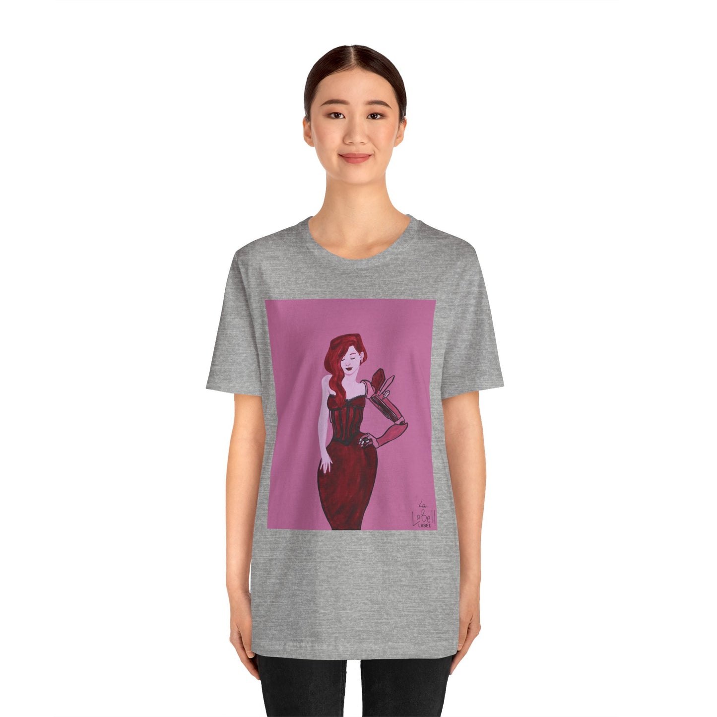 "The MODels" - Alizarin Crimson Female MODel - Unisex Jersey Short Sleeve Tee