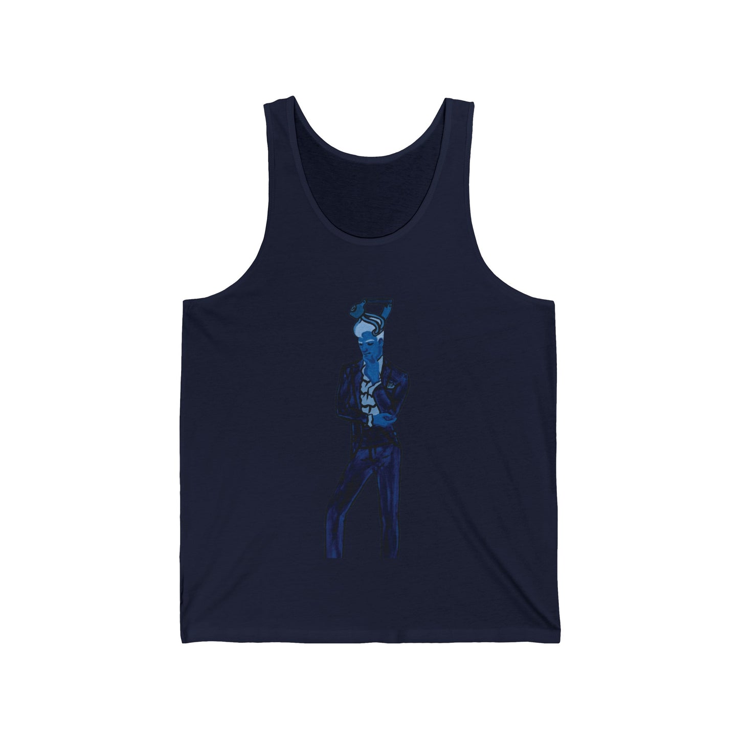 "The MODels" - Prussian Blue Male MODel - Standalone Figure - Unisex Jersey Tank