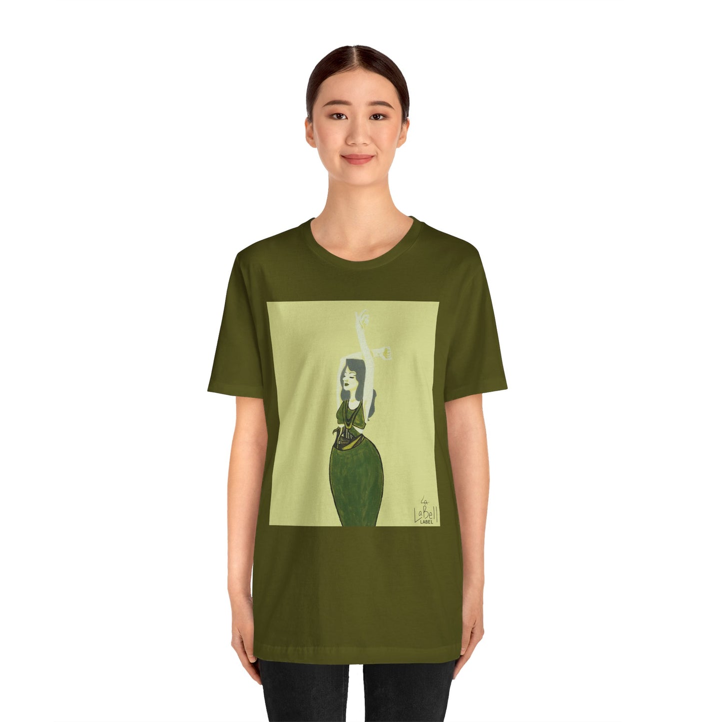 "The MODels" - Green Gold Female MODel - Unisex Jersey Short Sleeve Tee