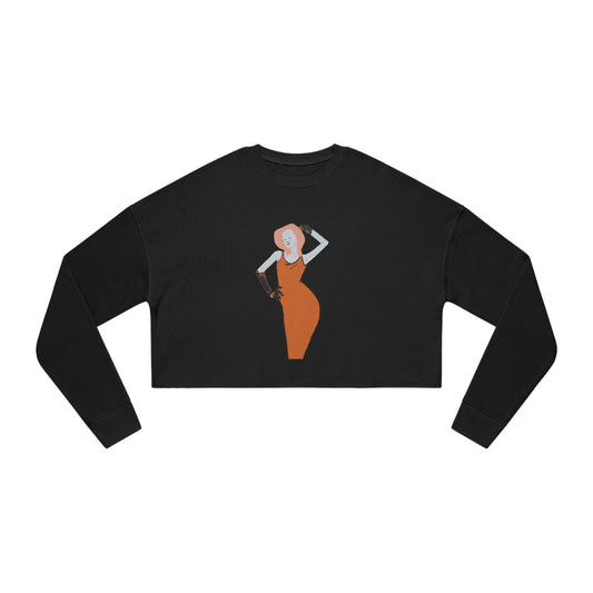 "The MODels" - C.P. Cadmium Orange Female - Standalone Figure - Women's Cropped Sweatshirt