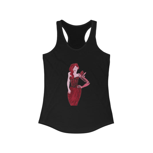 "The MODels" - Alizarin Crimson Female - Standalone Figure - Women's Ideal Racerback Tank